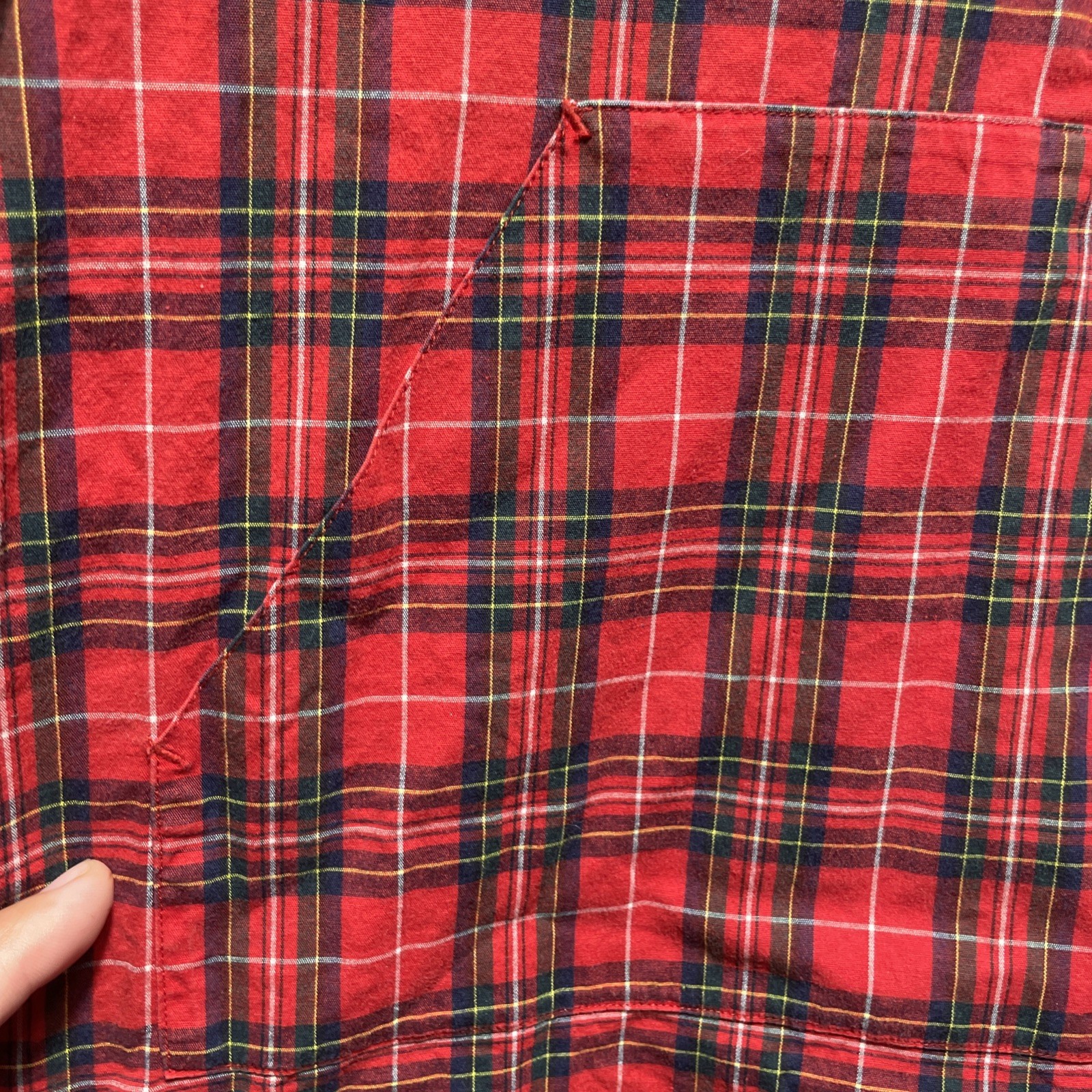 Vintage Tommy Hilfiger Jacket Mens Medium Anorak Hoodie Plaid 1/4 Zip 90s Cotton
