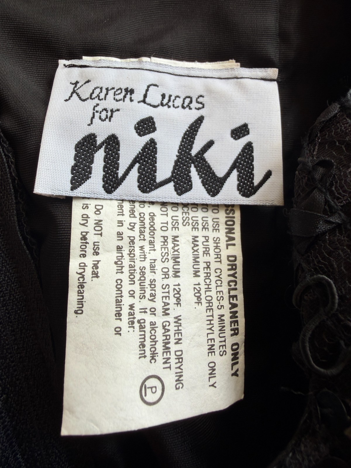 Karen Lucas for Niki Dead Stock Vintage sequin 90’s cocktail dress black ILGWU