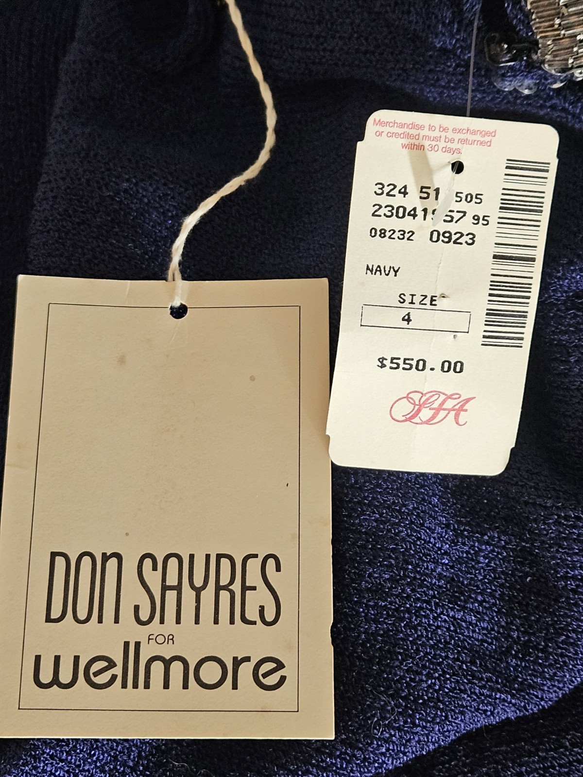 RARE $550 NEW Vintage Don Sayres for Wellmore Saks Fifth Ave Size 4 Knit Dress