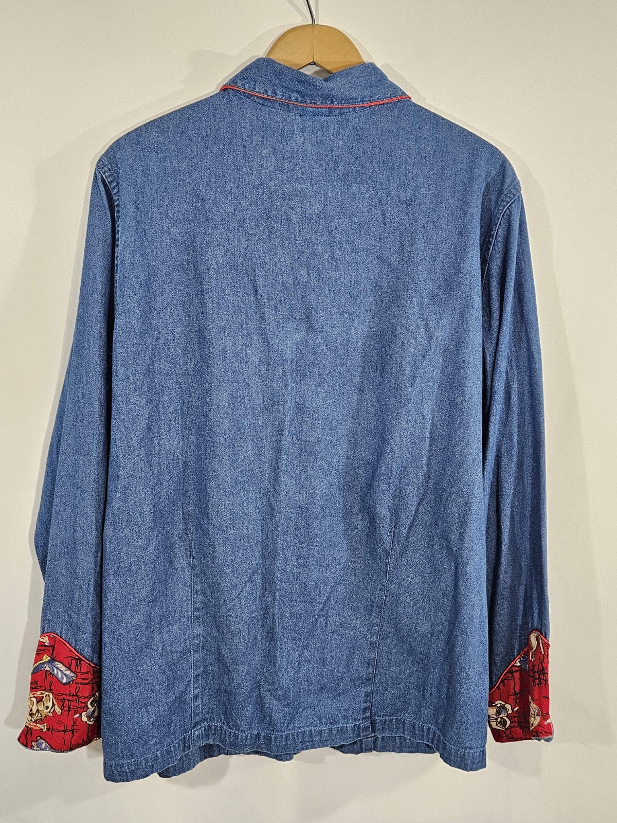 Vintage Pearl Snap Button Western Rockabilly Shirt Denim womens XL Take Two