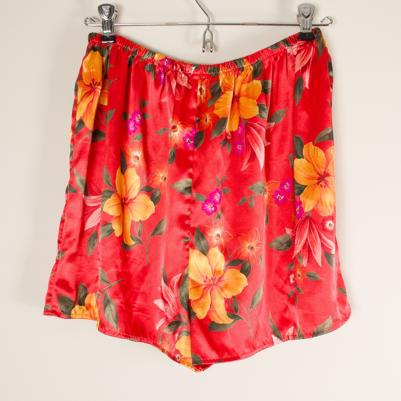 💖 VICTORIA’S SECRET 2 PC Satin Sleepwear PJs Floral Orange Cami Shorts Tank S