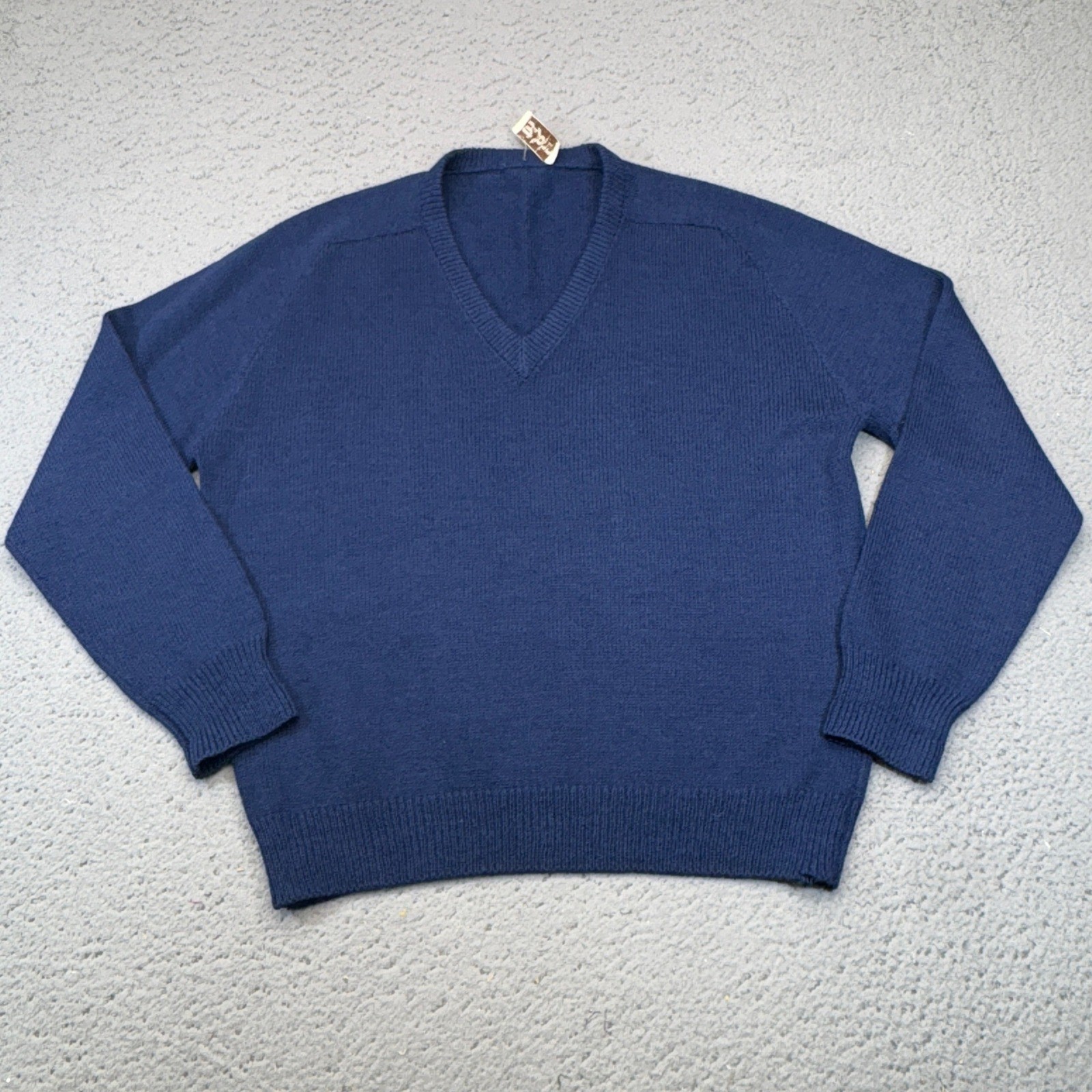 Vintage St John Santana Knit Sweater Womens 12 Blue V Neck Raglan Pullover