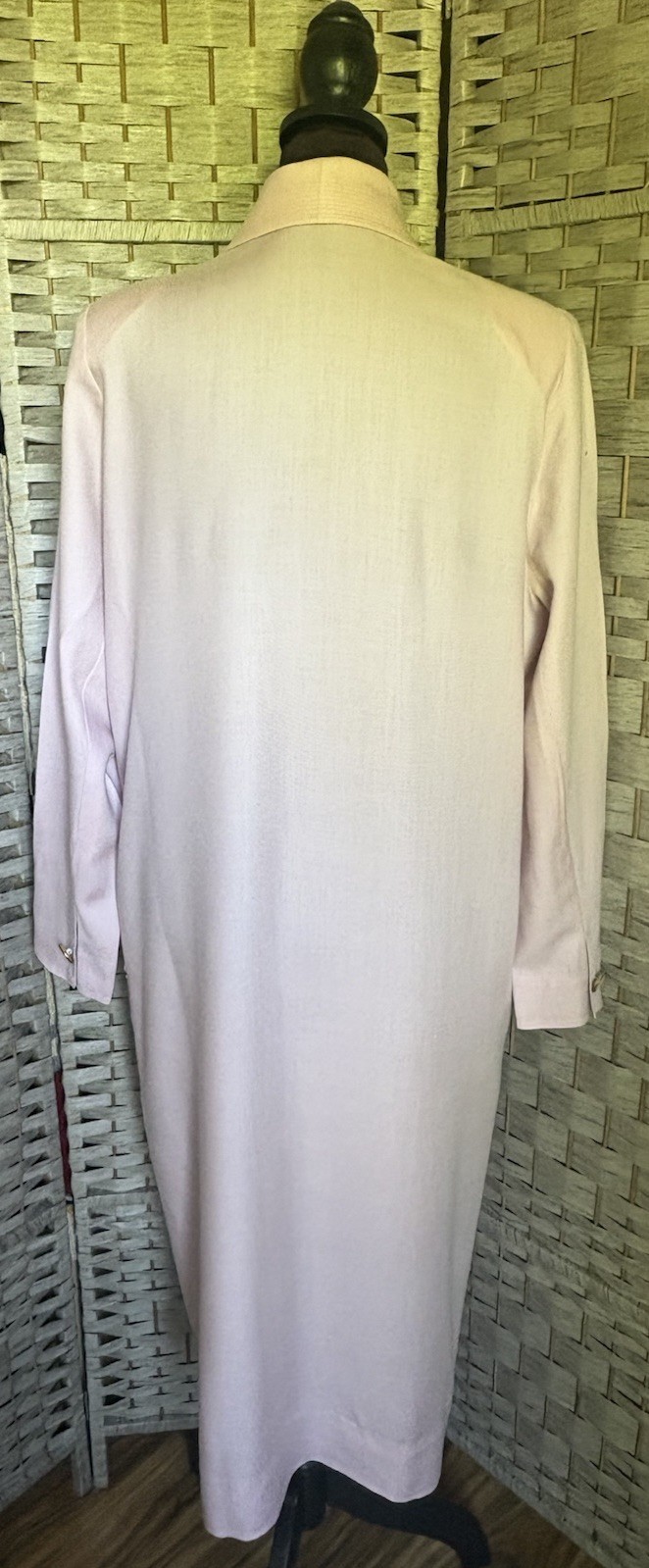 Vintage Robert Leonard 60’s Peach Coat Dress Covered/Hidden Buttons Large