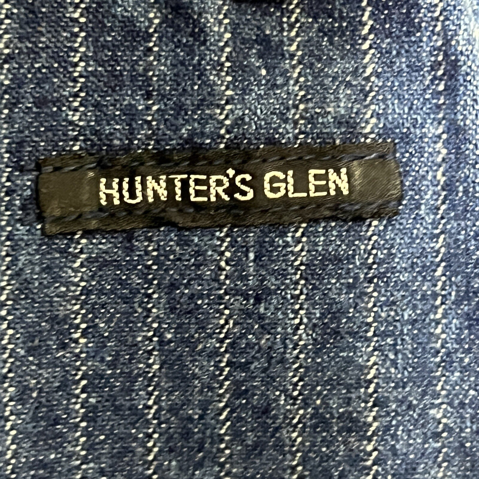 Vintage Hunters Glen Pleated Striped Denim Skirt 29 x 26 Blue Japan 100% Cotton