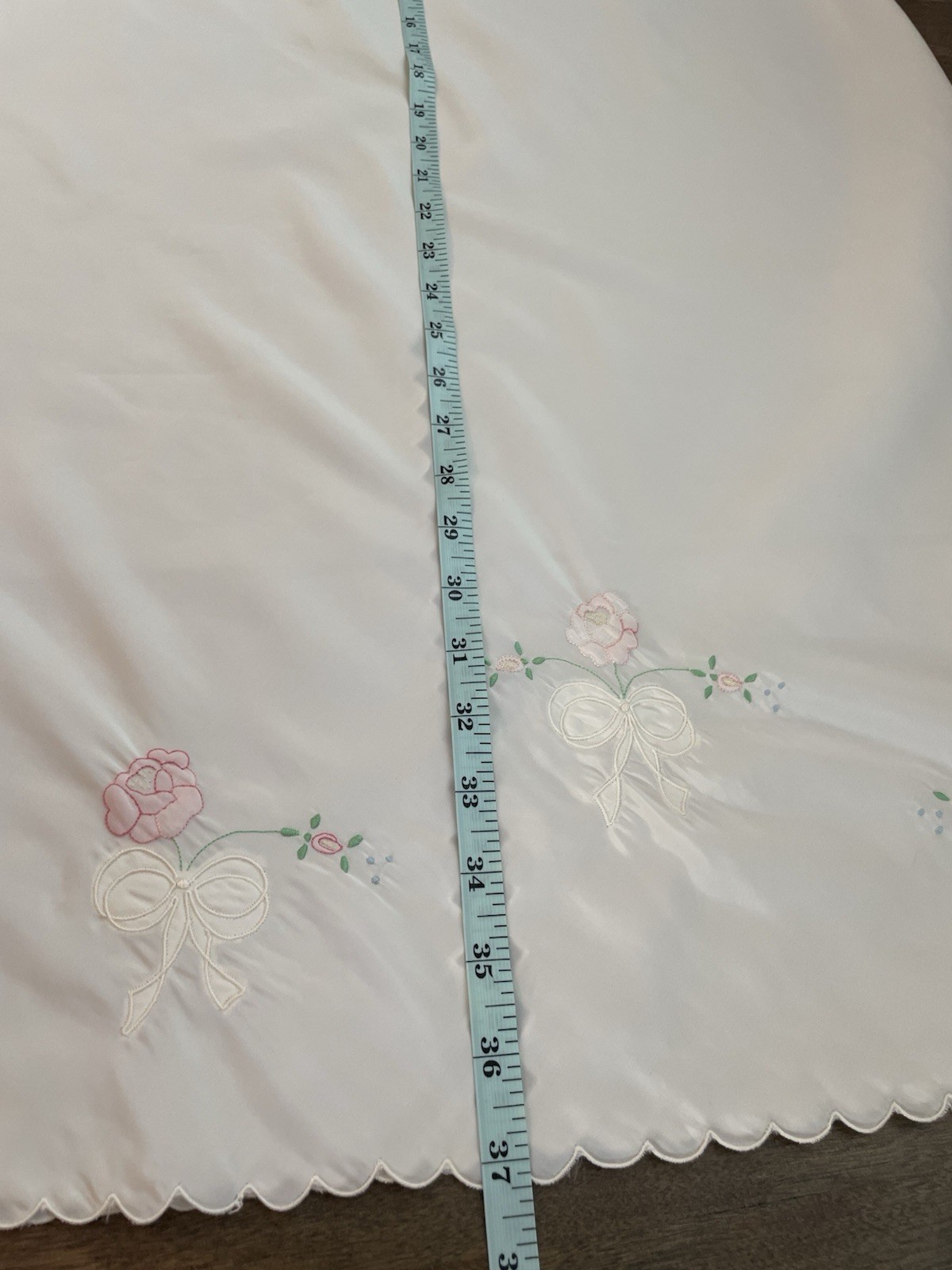 Vintage 1970’s Chevette Long Slip White Hand Embroidery Floral Women Large Flaw