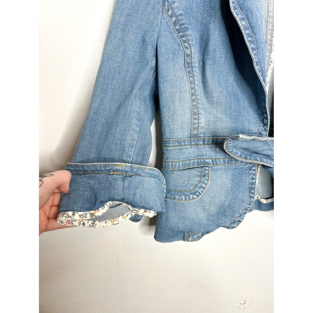 Vintage Banana Republic Early 2000s 2006 Tie Front Denim Jacket 6