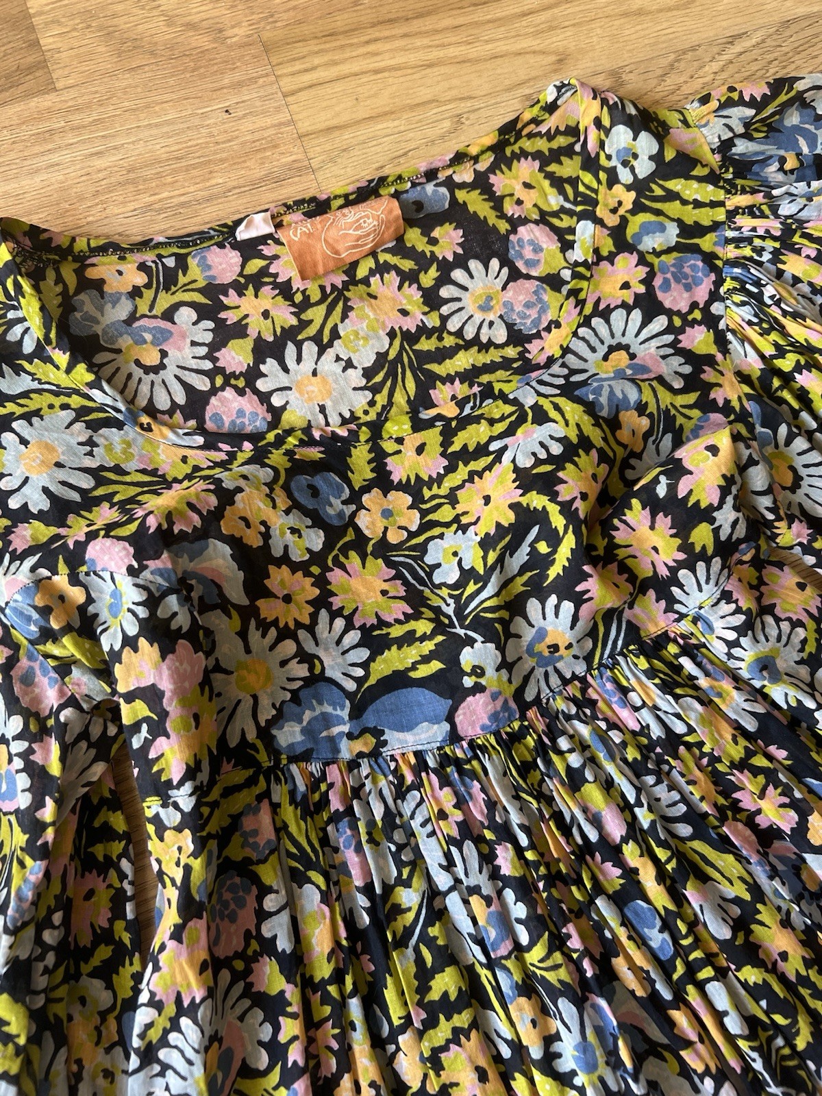 Vintage 70’s Rare Alley Cat By Betsey Johnson Floral Balloon Sleeve Maxi Dress