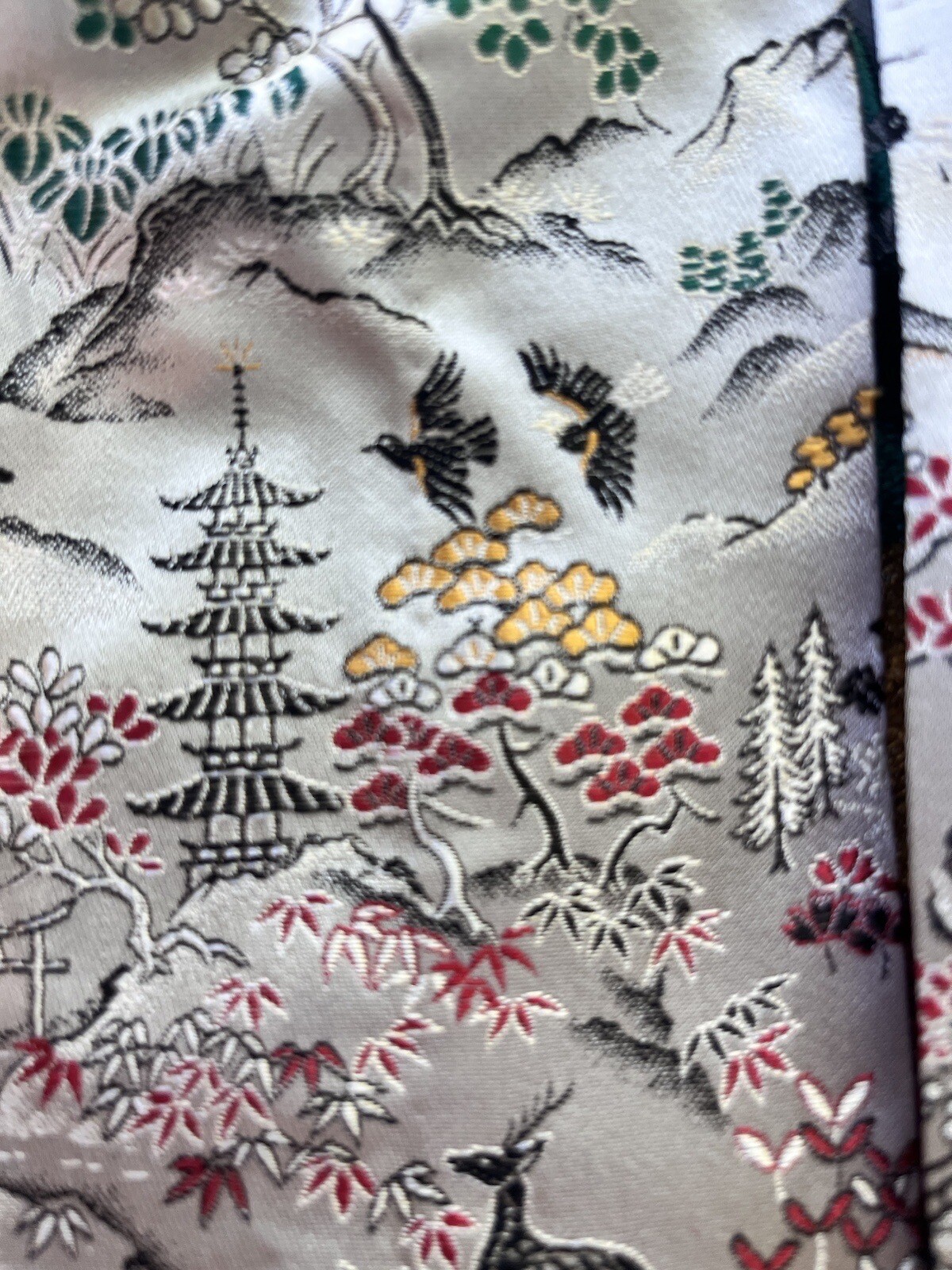 Vintage Silver Brocade Jacket Sun Bros. Yokohama Japan, Small, Perfect Condition