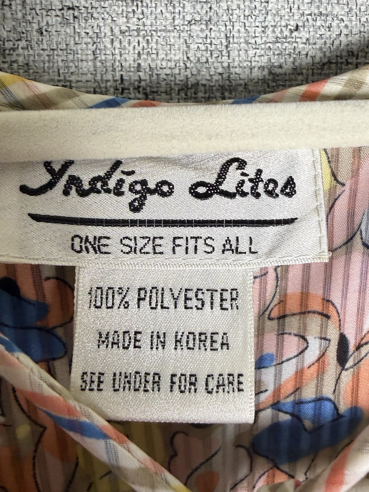 Indigo Lites Vintage 70s Pink Blue Georgette Polyester Totem Maxi Dress Sm/M