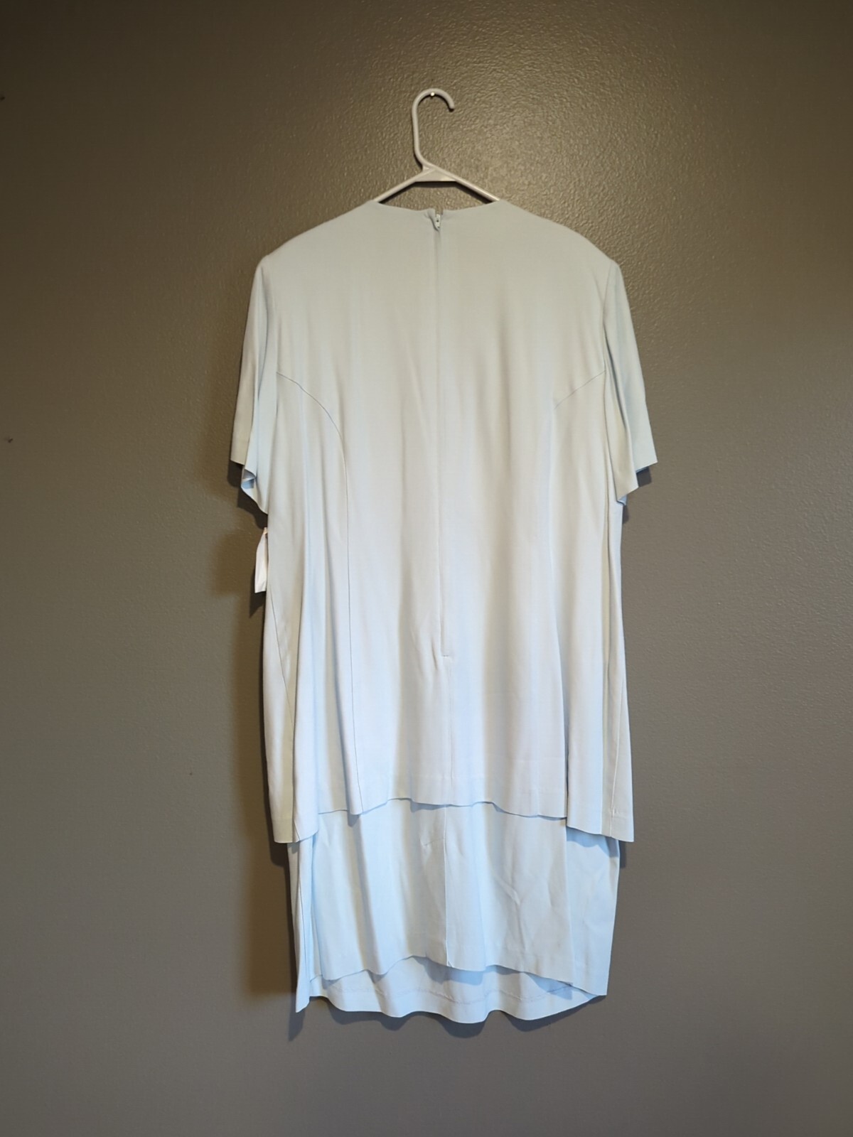Vintage Studio I Midi One Piece Dress Suit Size 28W Short Sleeve Light Blue NWT