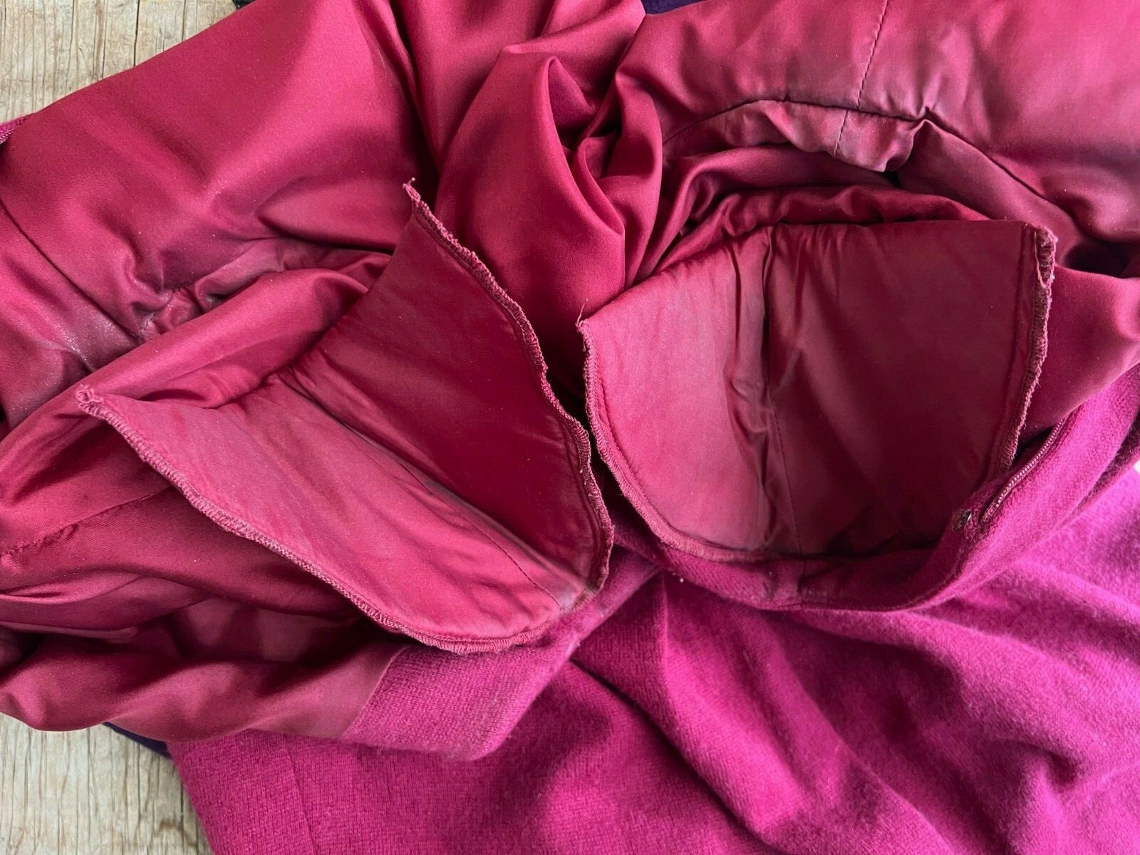 Vintage Couture Stanley Platos Martin Ross Wool/Cashmere 1980s Dress Red/Purple