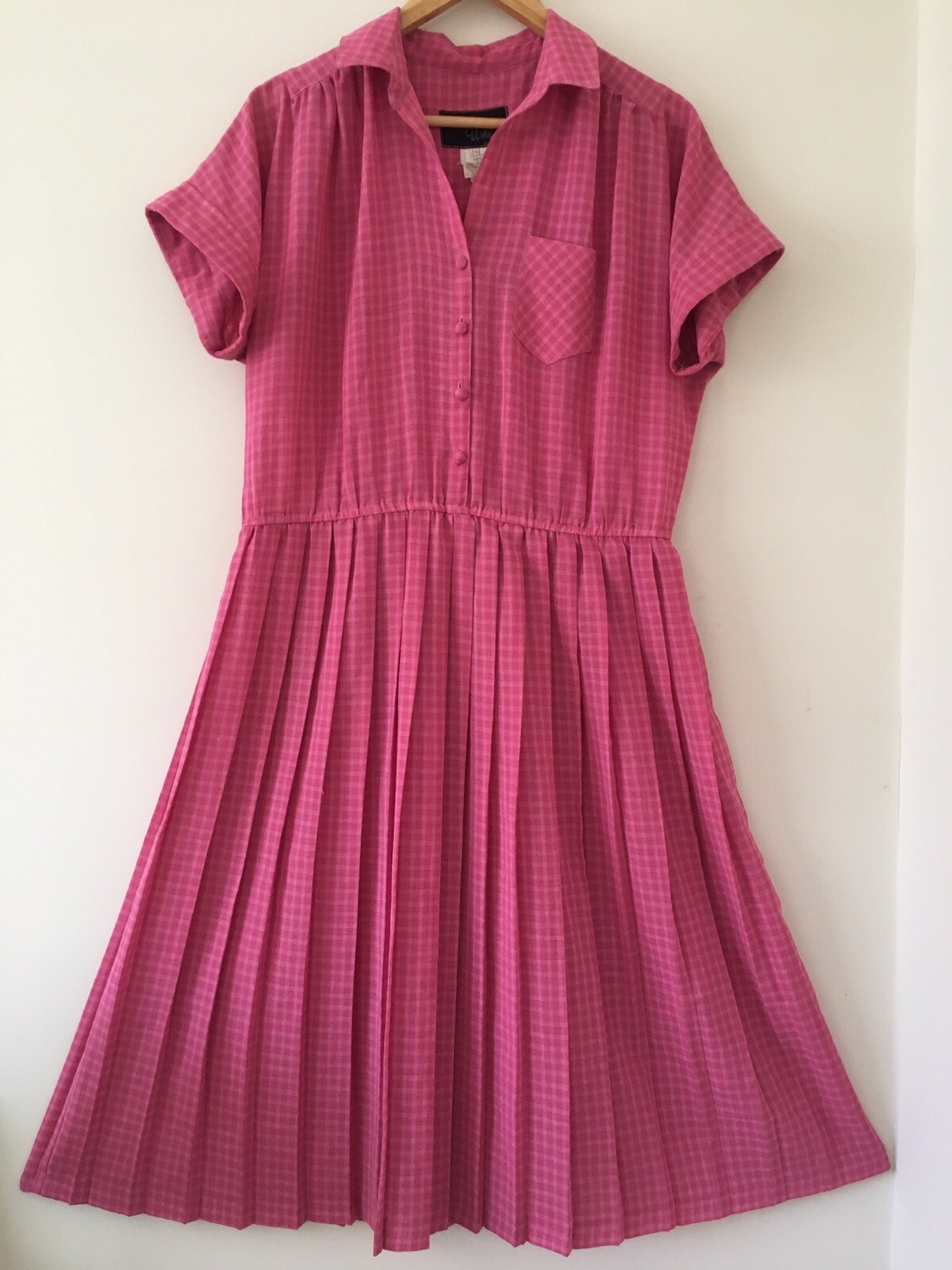 VINTAGE 80’s Do 50’s NOEL WELLS Retro SHIRTWAIST SWING DRESS Housewife Pinup 16