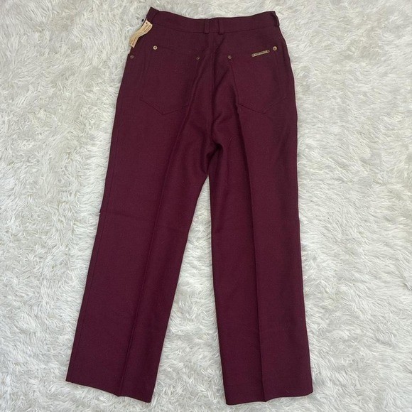 Vintage 80s Loubella Burgundy high-waisted straight-leg trousers