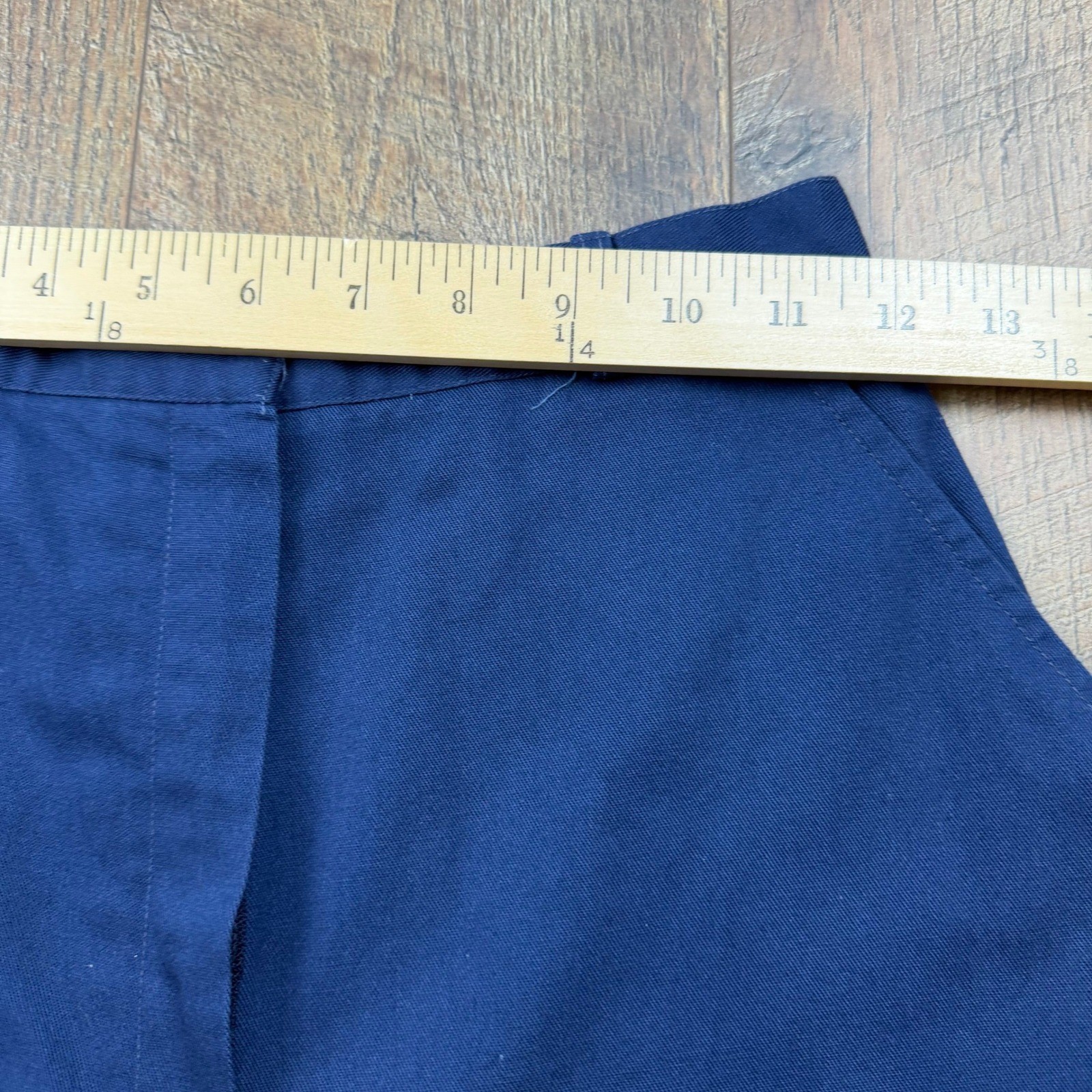 Vintage 80s Navy Blue Wide Leg Culottes Gaucho Shorts High Waist Size 7/8