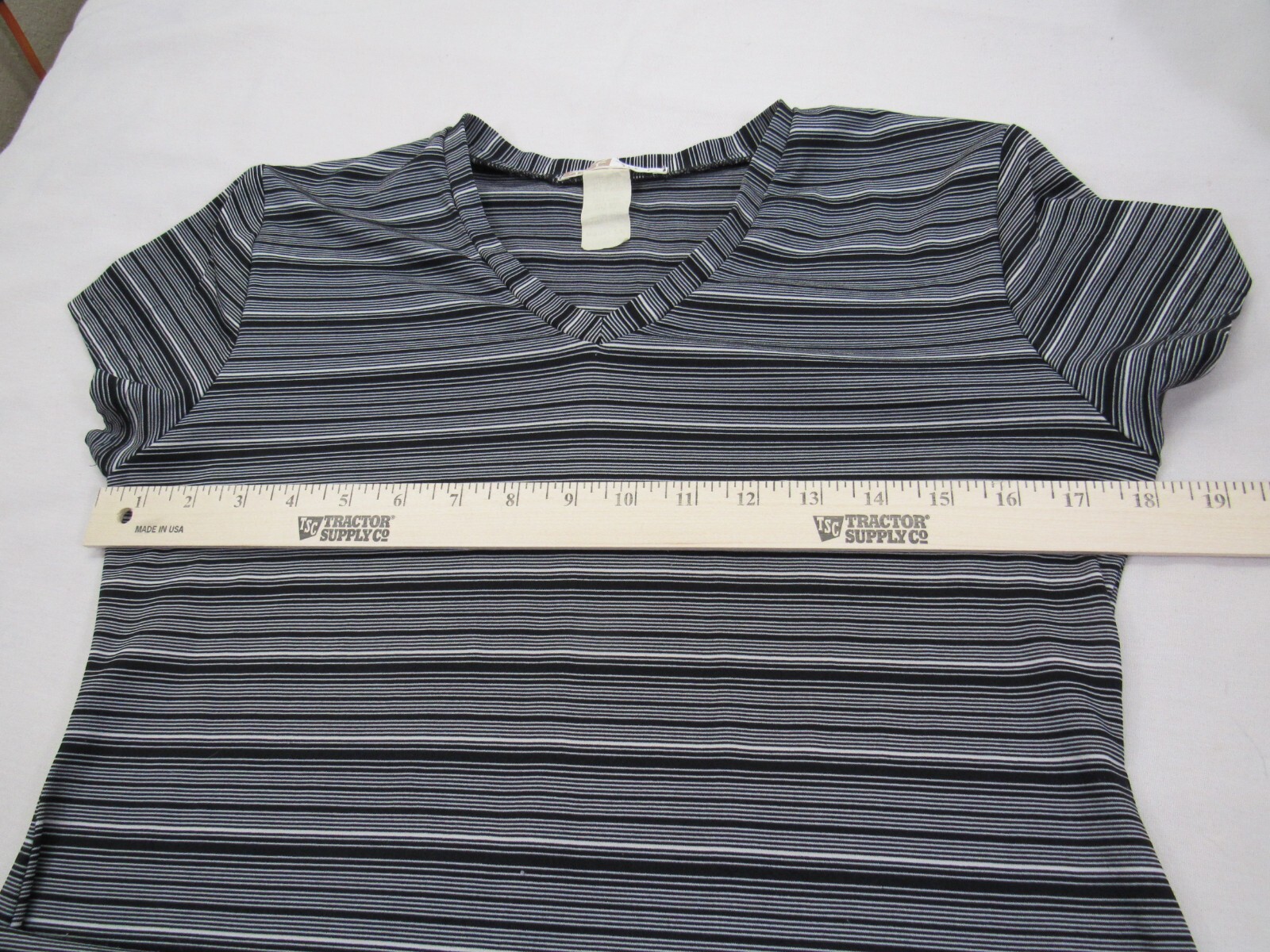 Vintage Tiff Tiff Dress Knit S/S Black White Body Con L [ 36 Bust 40 Hips 48L ]