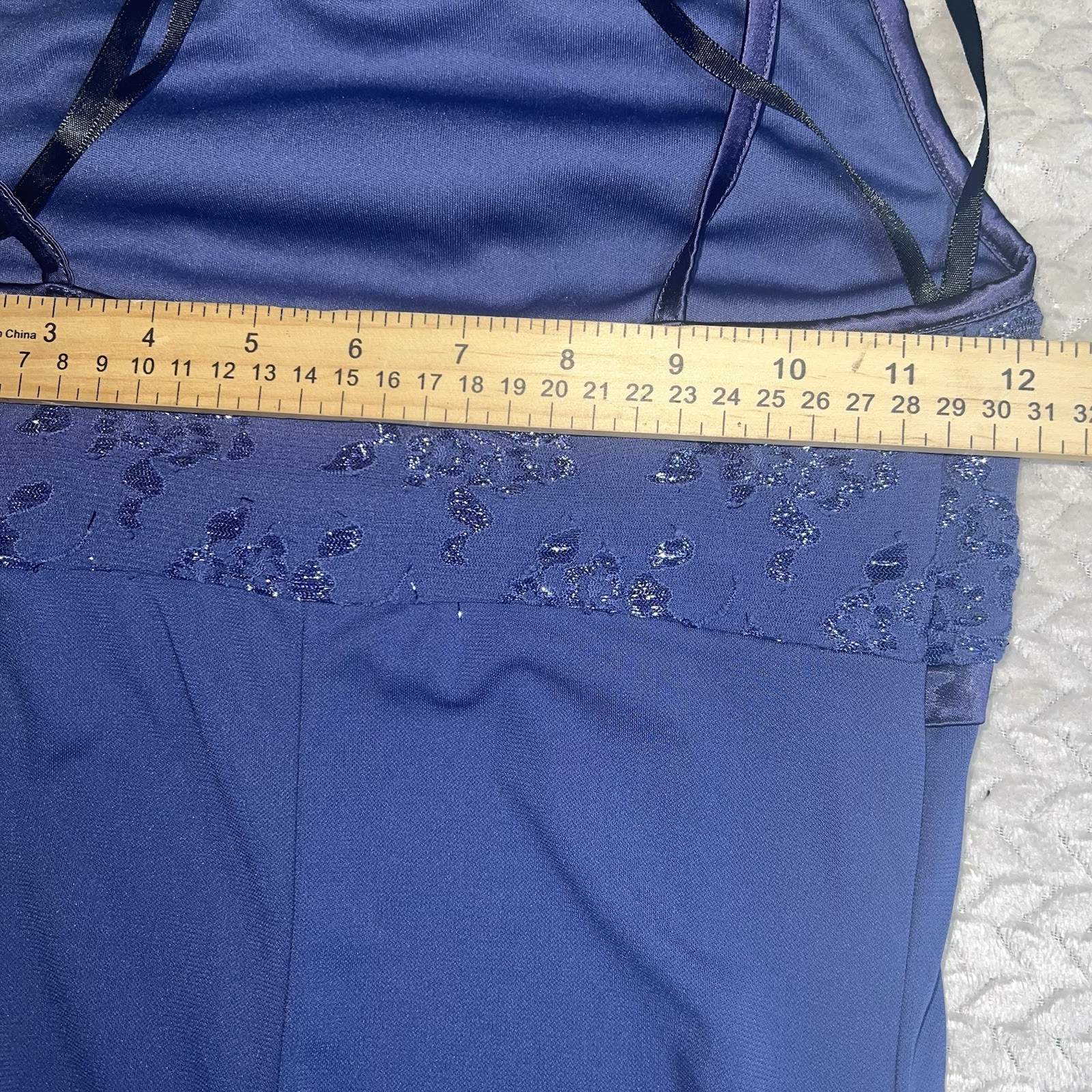 Vintage Byer Too California Maxi Slip Dress S Purple Glitter Floral Made USA