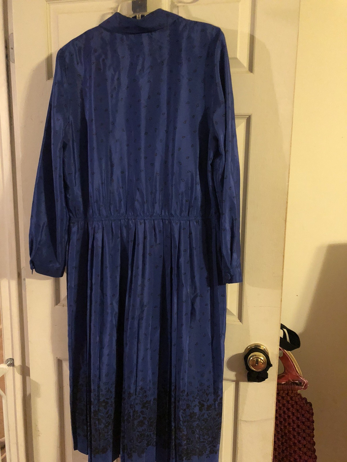 Vintage Women’s Blue Leslie Fay Dress With Matching Belt Size 16