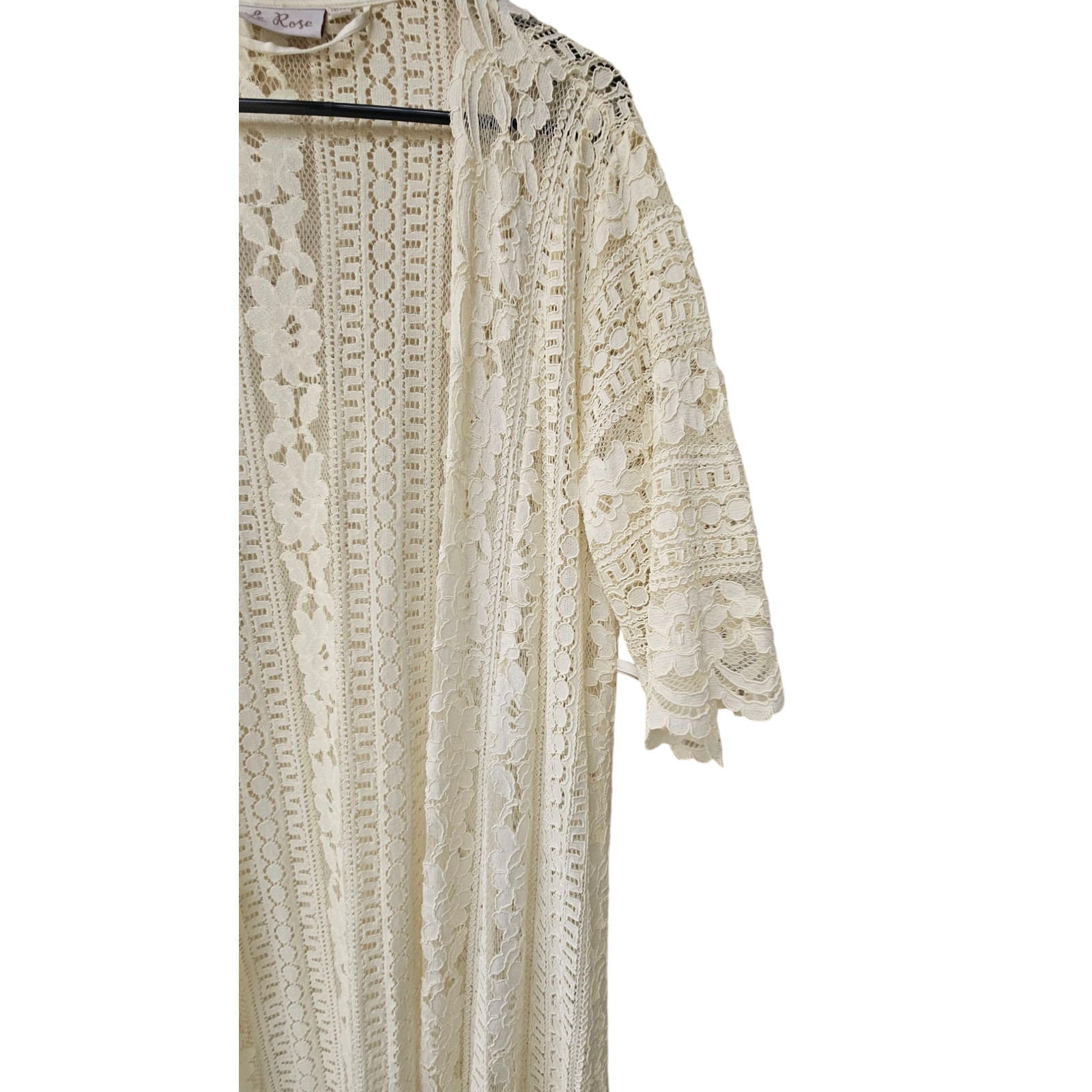 Le Rose Creme Women Vintage Lace Robe Size Small Medium