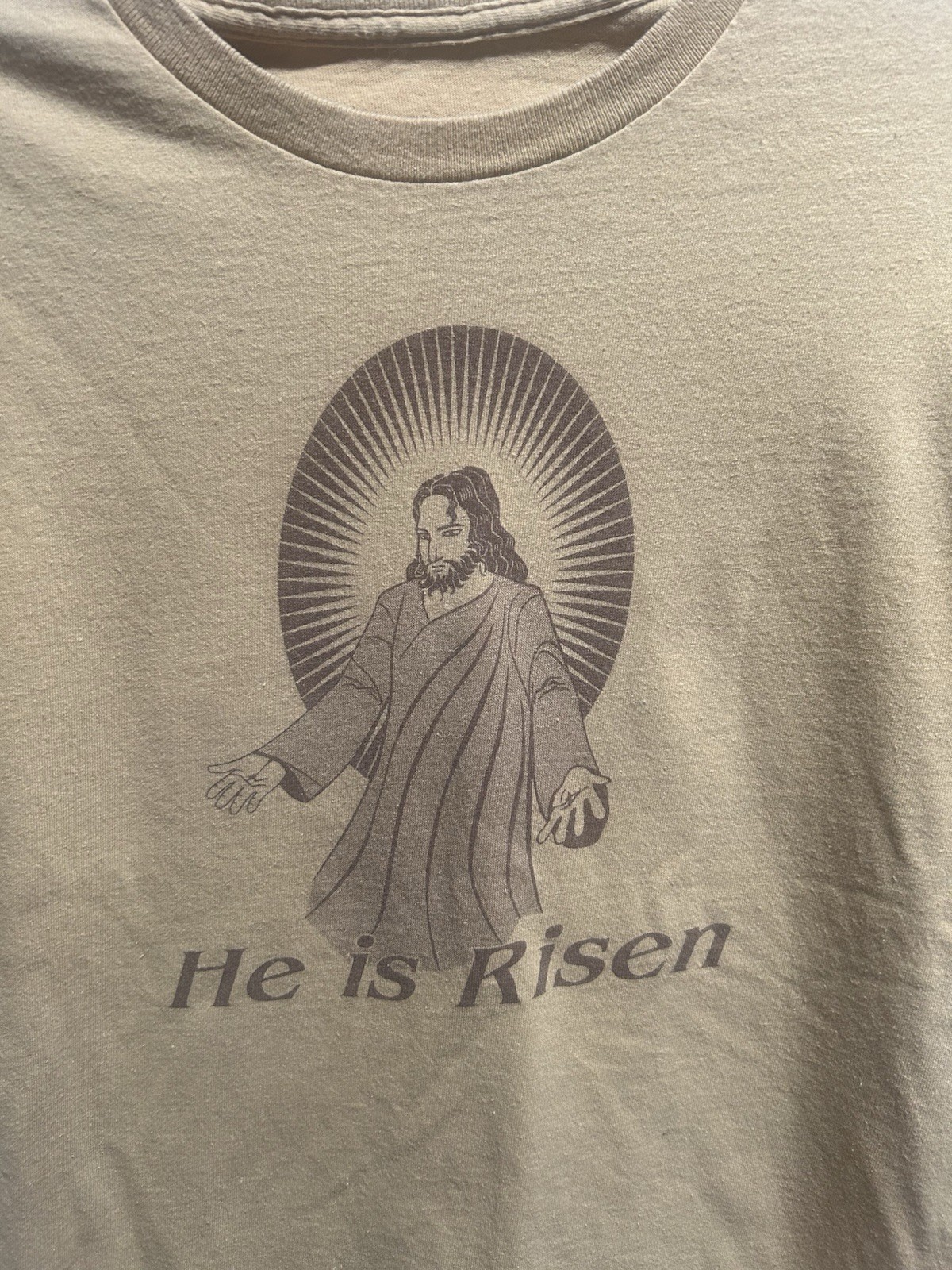 Jesus Loves You He Is Risen T-shirt Vintage? Stained S/M?