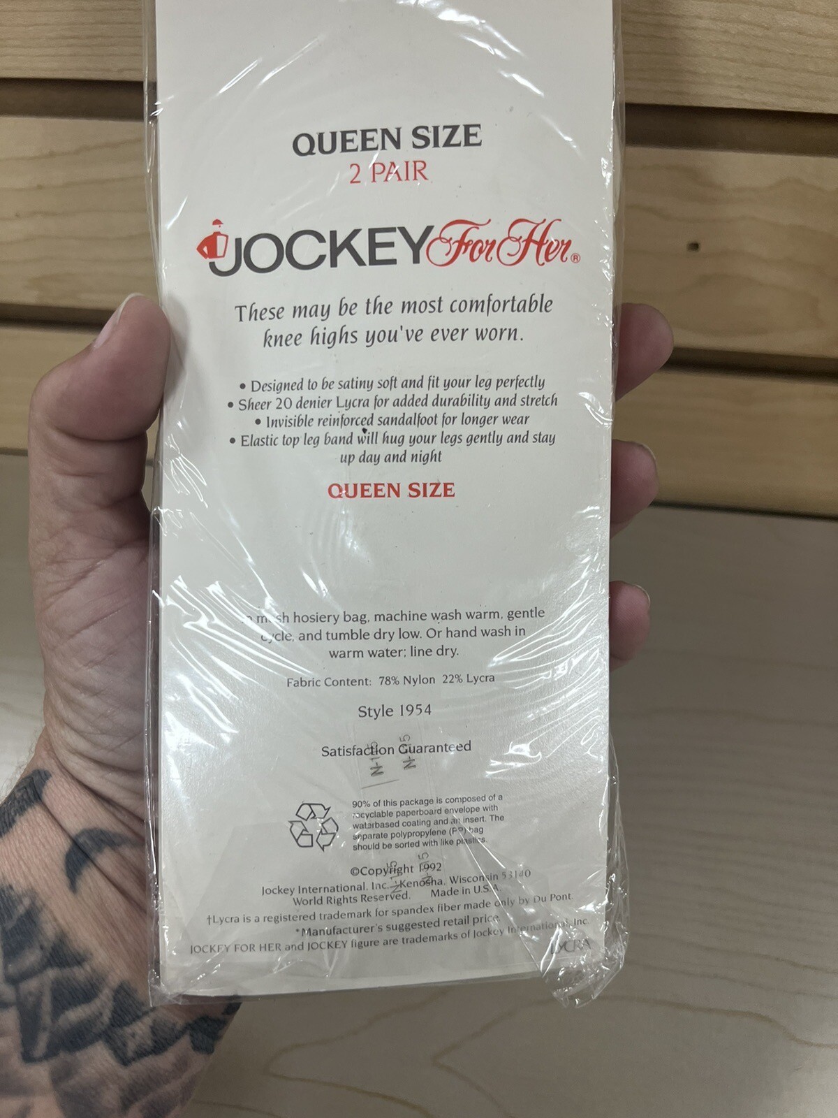 Vintage NOS Jockey For Her Queen Size Knee Highs Pack of 2 Antigue White One Siz