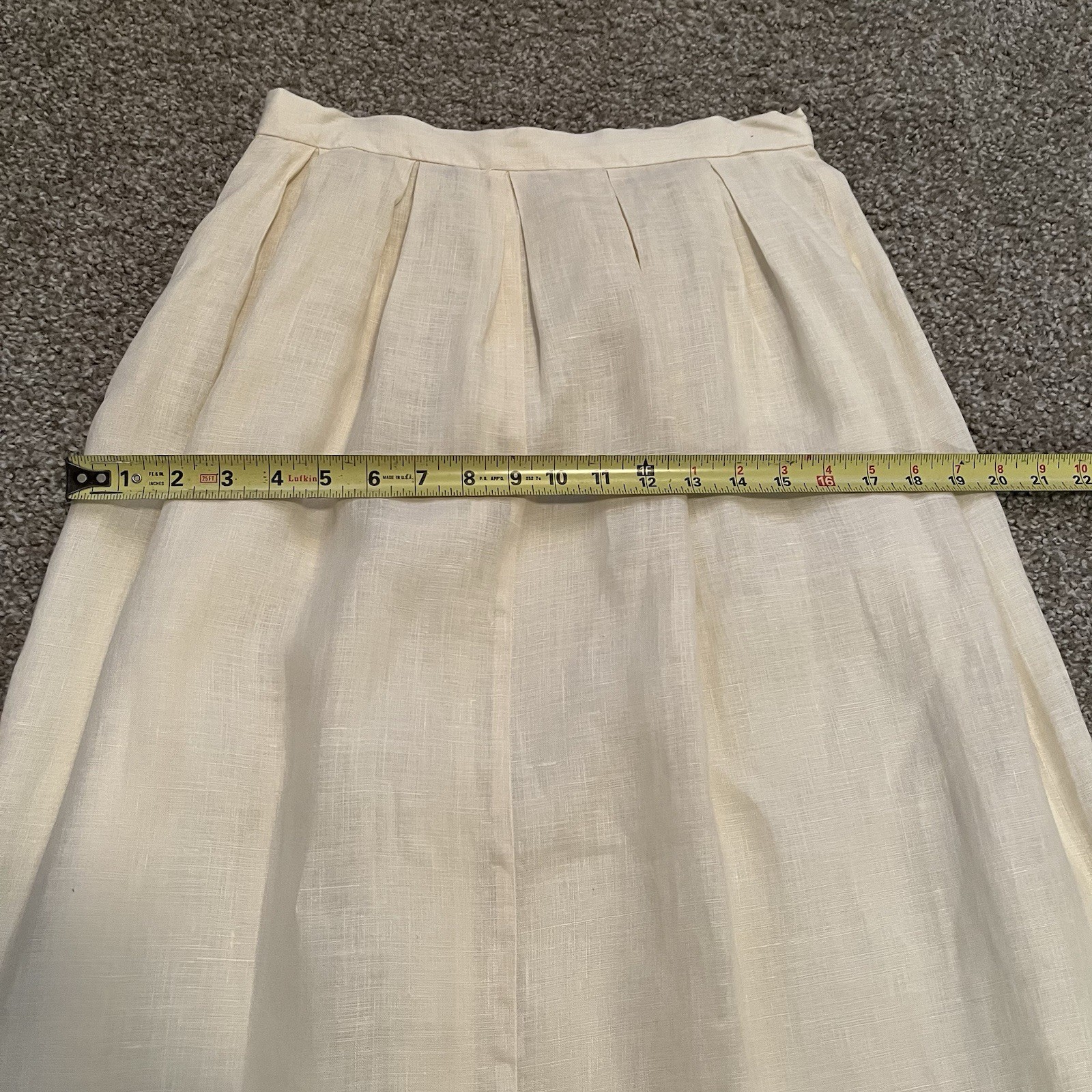 VTG Cloak of Many Colors Women’s 10 Linen Midi Skirt Set Ivory Crochet Victorian