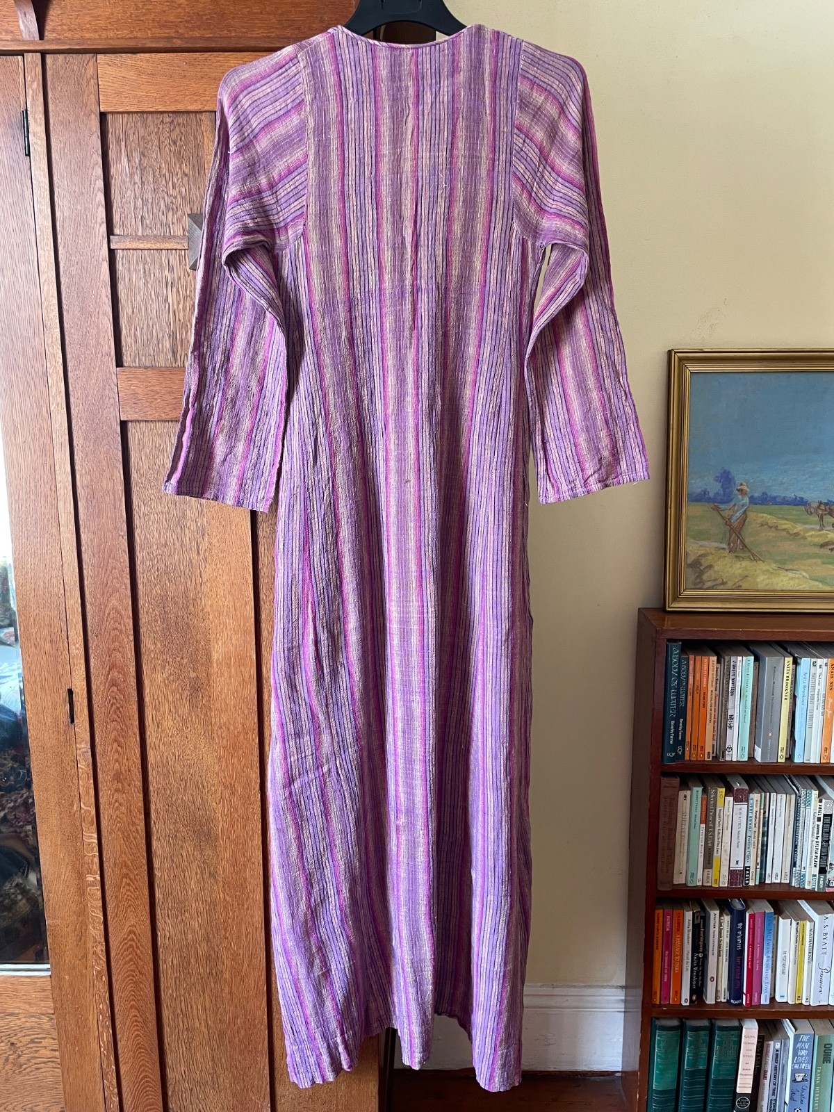 India Imports Rhodes Island XS Vintage 1970s cotton gauze maxi peasant dress
