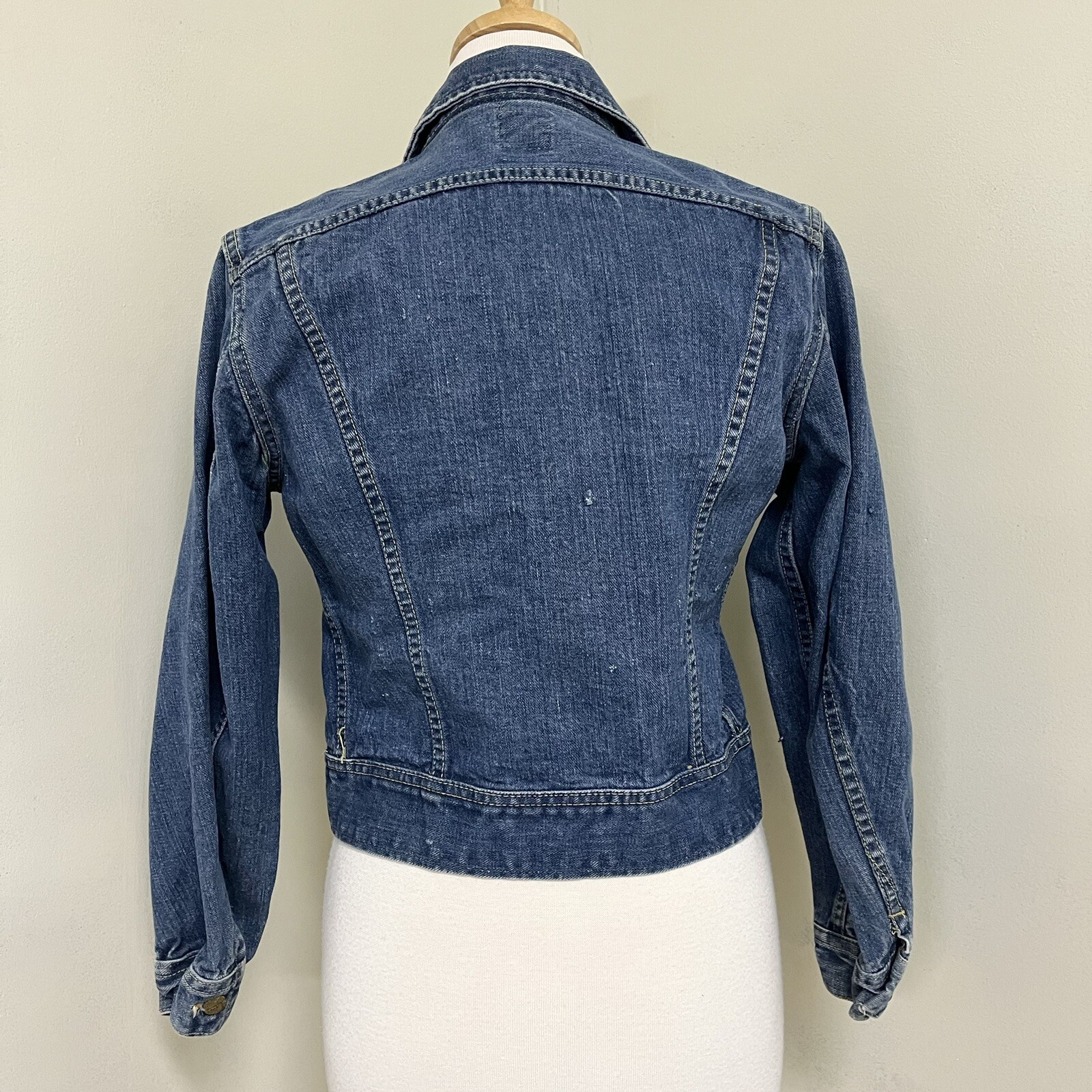Vintage 70s Lee Sanforized Denim Jacket Union Made In USA *See Measurements*