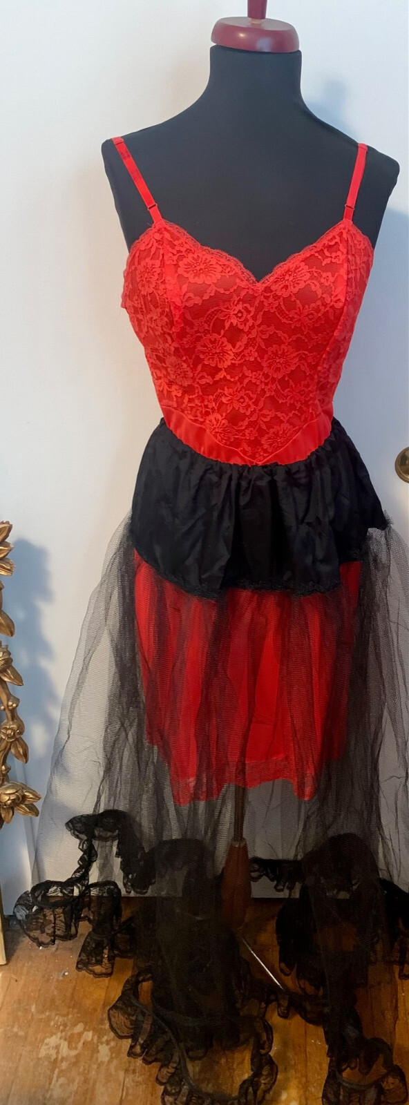 PINUP CRINOLINE Petticoat SLIP BLACK Adj S-L 50s VINTAGE FREE NOS 50s STOCKINGS
