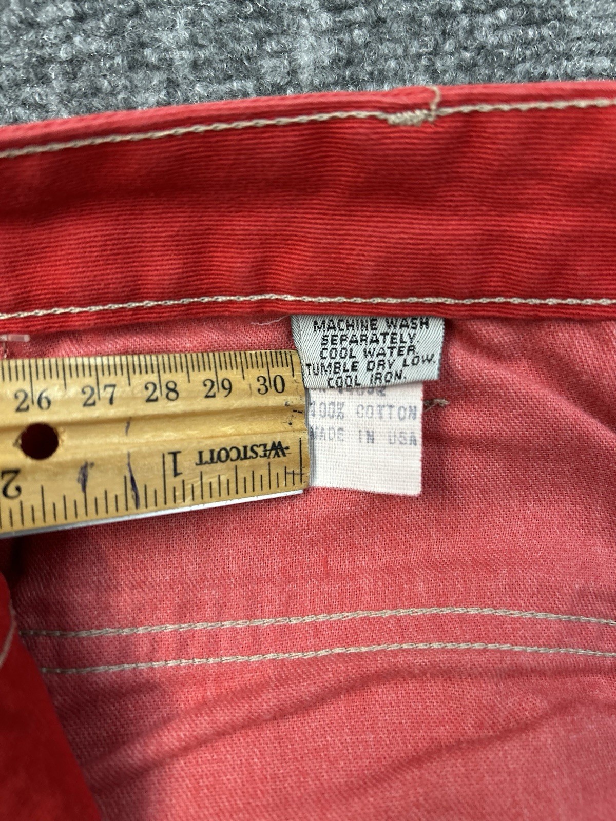Pedal Pusher’s Vintage Red Size 9-10 100 % Cotton Made In USA