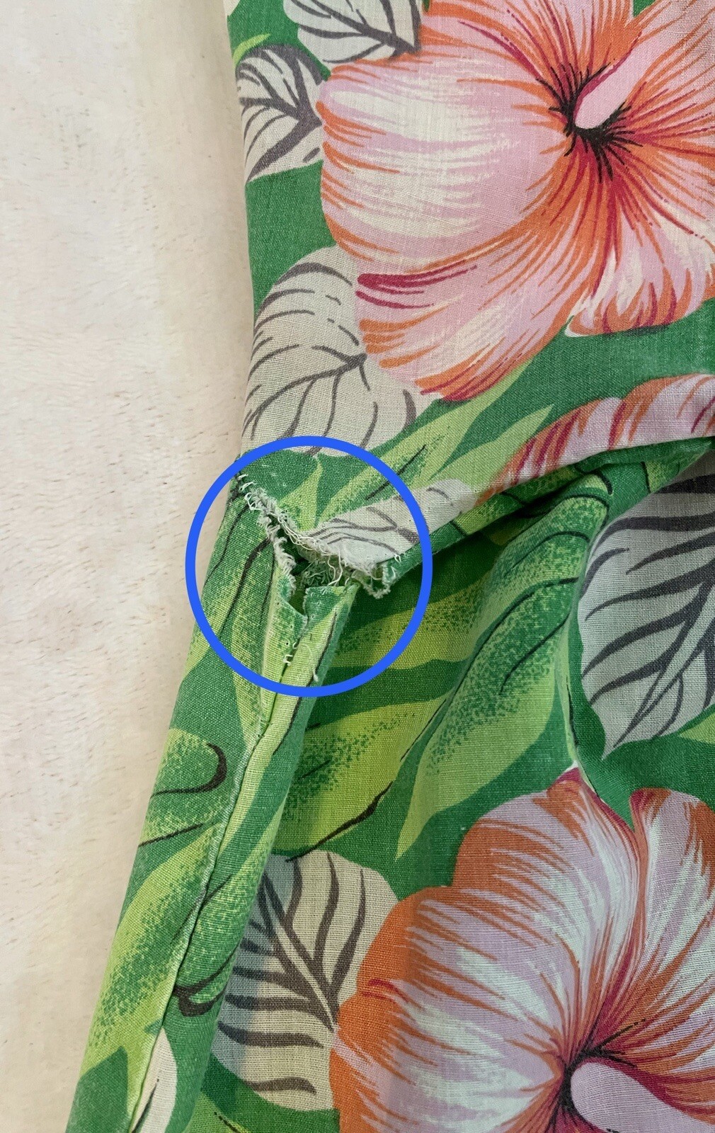 Sears Vintage Floral House Dress/Mumu With Pocket Size M~Green,Pink,White,Orange