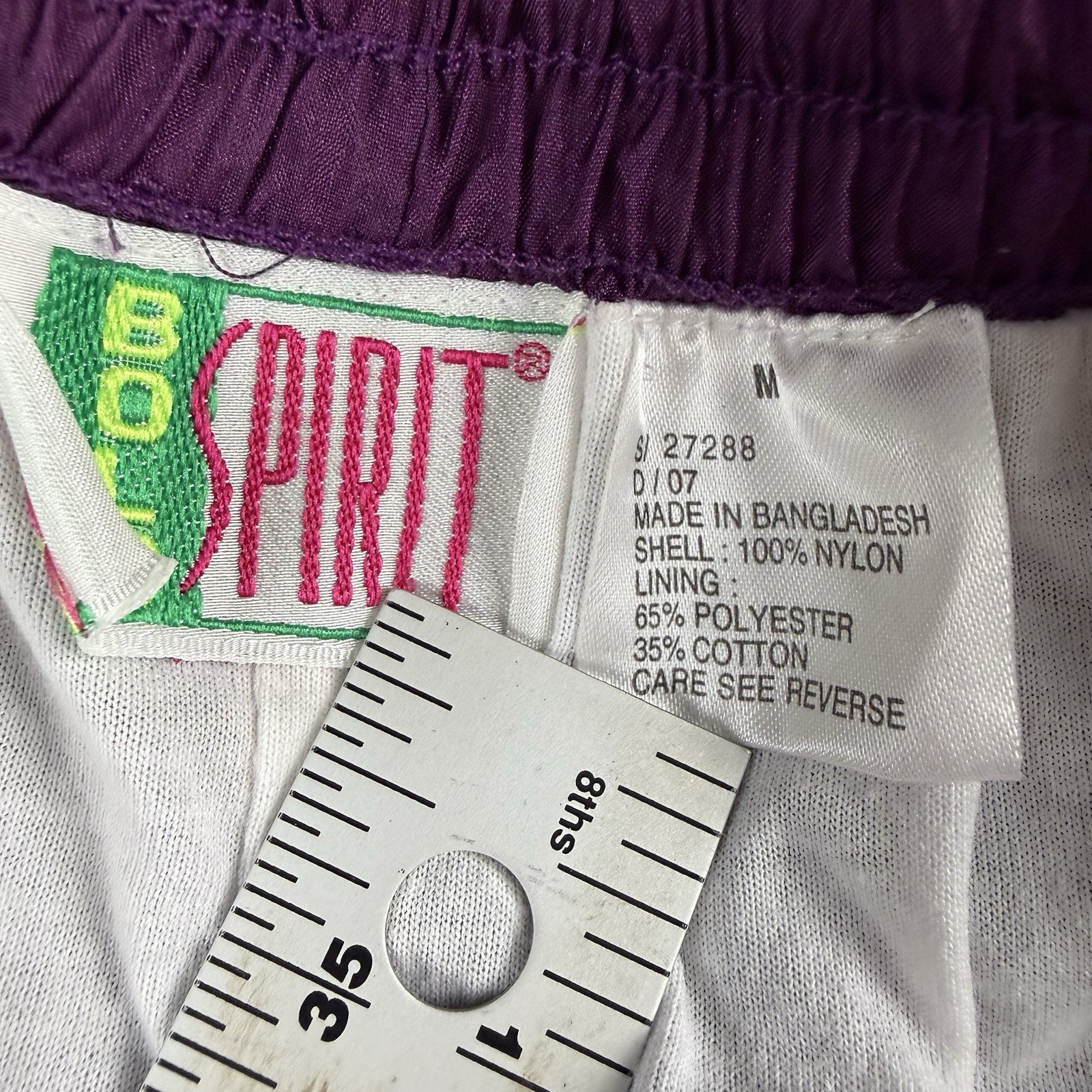Vtg 90s Nylon Windbreaker Track Suit Set Womens M Purple Bold Spirit Retro Chic