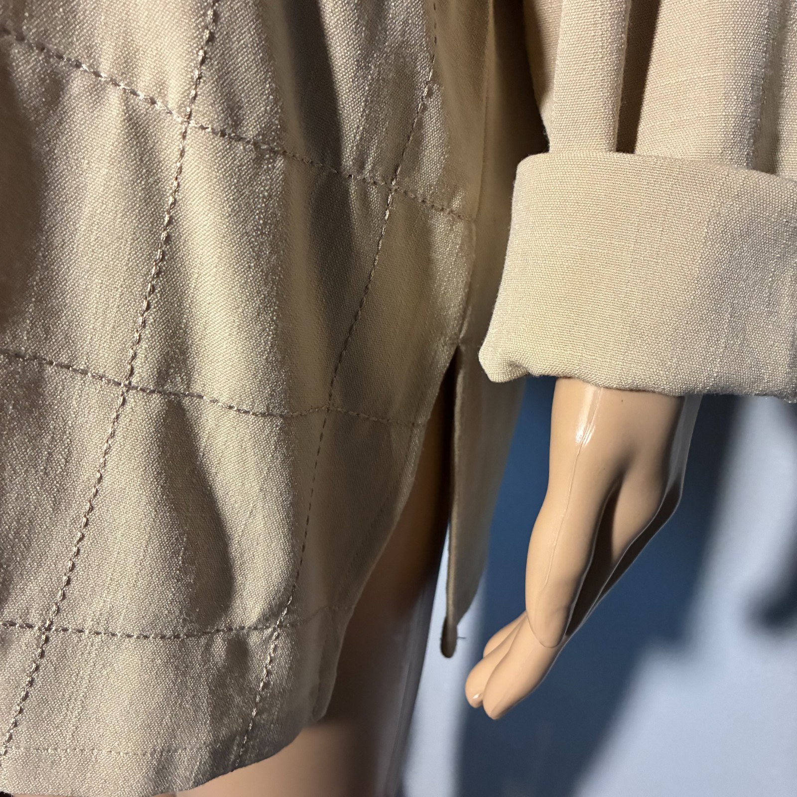 Vintage Brownstone Studio Women’s Shirt Size 1X Tan Long Sleeve Embroidered