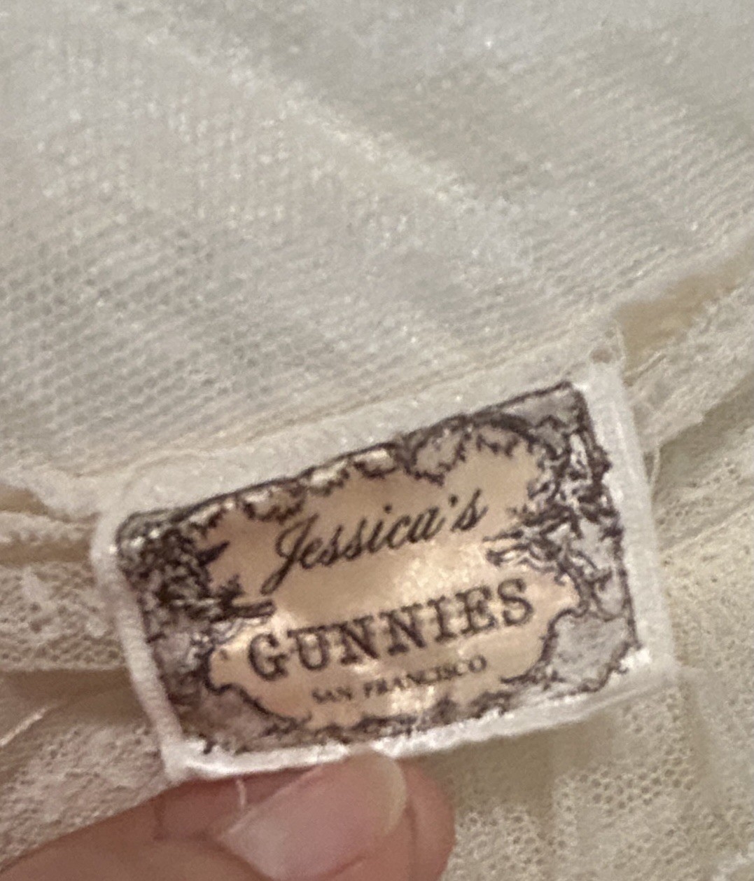1978 JESSICA’S GUNNIES VTG SHEER BACK PRARIE BLOUSE-MUSHROOM BUTTONS MODERN XS/S