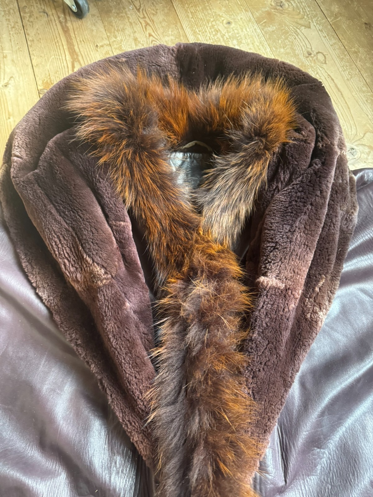 Vintage Leather Coat XL 80s Italy Lamb Nappa Shearling Oversized Venus