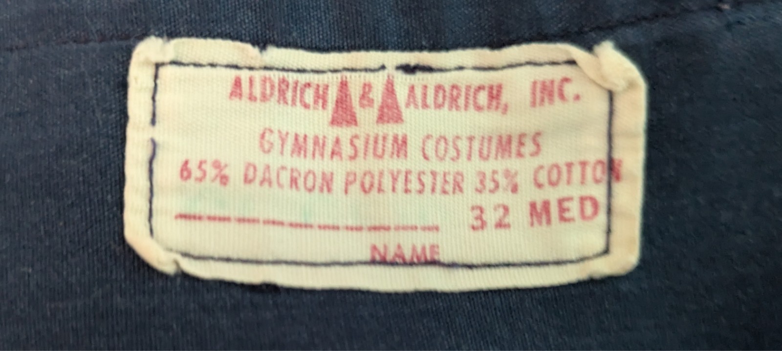 Rare 1950s Vintage Gym Uniform – Blue – Aldrich & Aldrich Size 32