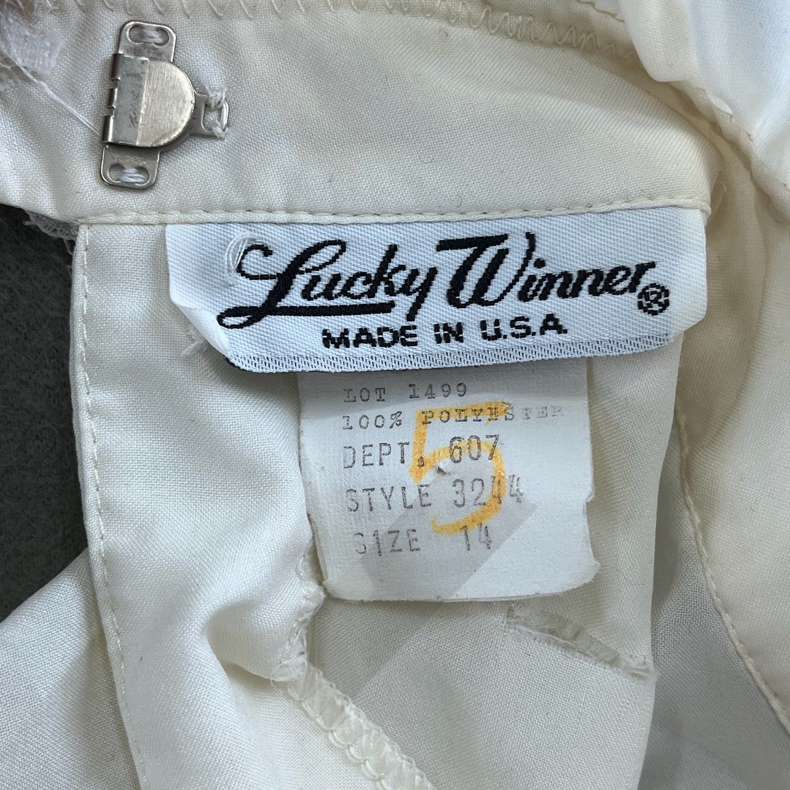 Lucky Winner Women Blouse Ivory Polyester Size 14 Vintage Victorian Lace Ruffle