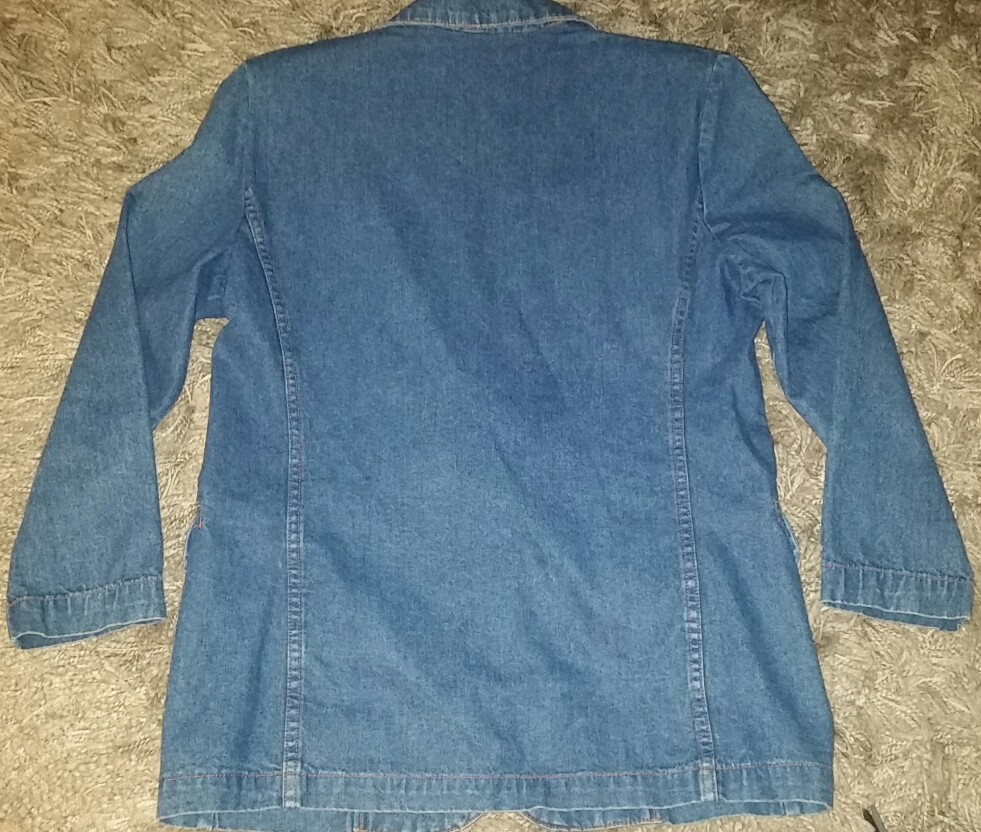 VINTAGE Stampede ~ Made in USA Denim Jacket Embellished w/Silver Scroll Accents
