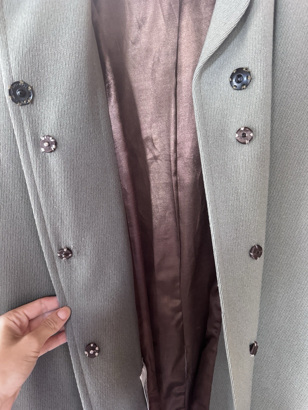 1950s ilie Wacs Bonwit Teller Coat Size Large Vintage Wool Satin Lined 44” Ches