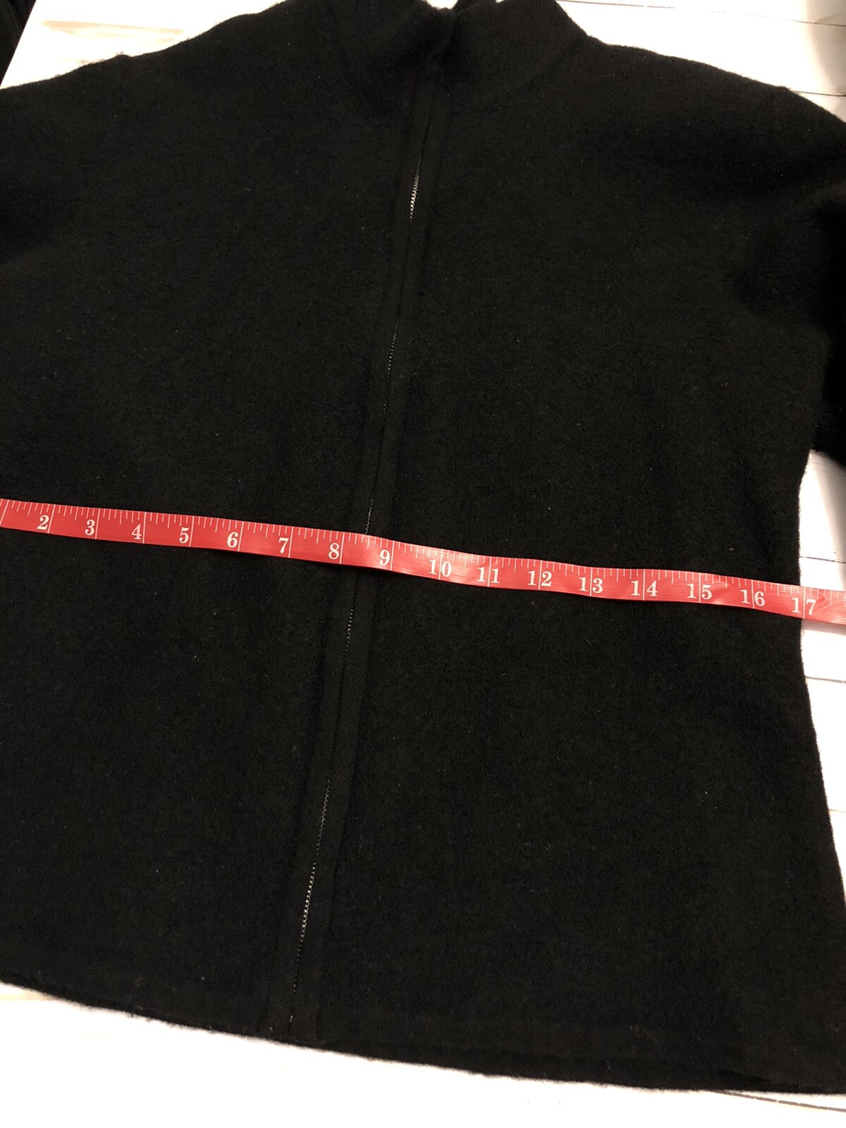 Bridgetown Collection Women’s Full Zip 100% Black Wool Cardigan Sweater Size M
