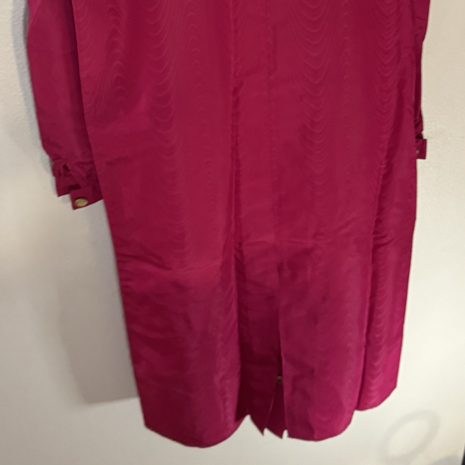 Vintage Halston Moire Taffeta Bow Dress Size 8 New With Tags Long Sleeve Buttons