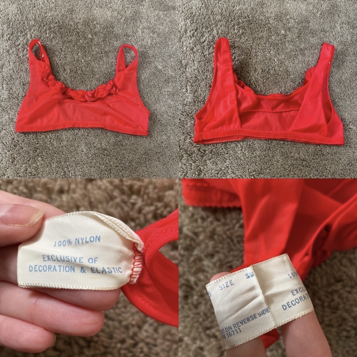 VTG 60’s THE MATADOR by JER MARAI Red Nylon Lace Loungewear Pajamas set