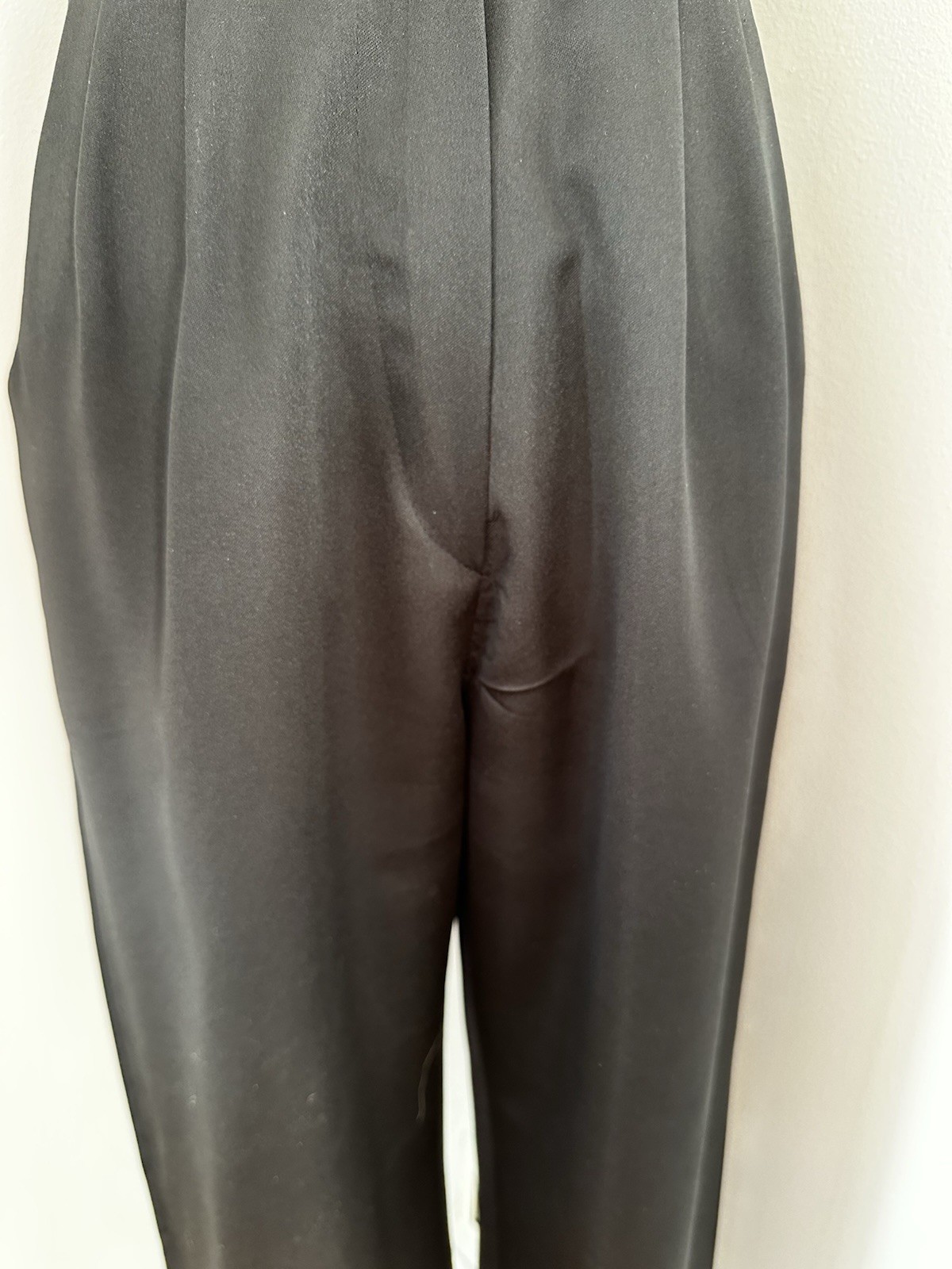 Vintage 1980s TAURUS NITES Petites Tuxedo Inspired Jumpsuit Black White Sz 6