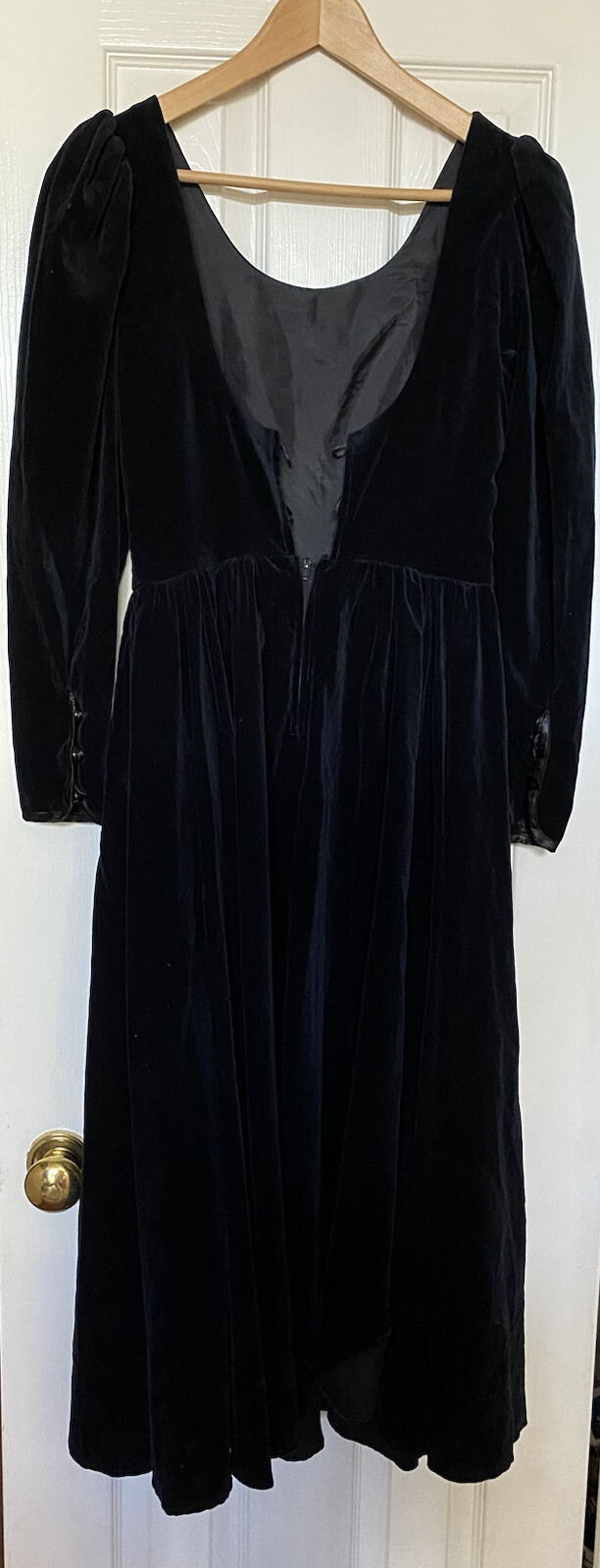 Vintage Laura Ashley Black Velvet Dress Size USA 8 / UK 10 / EUR 36