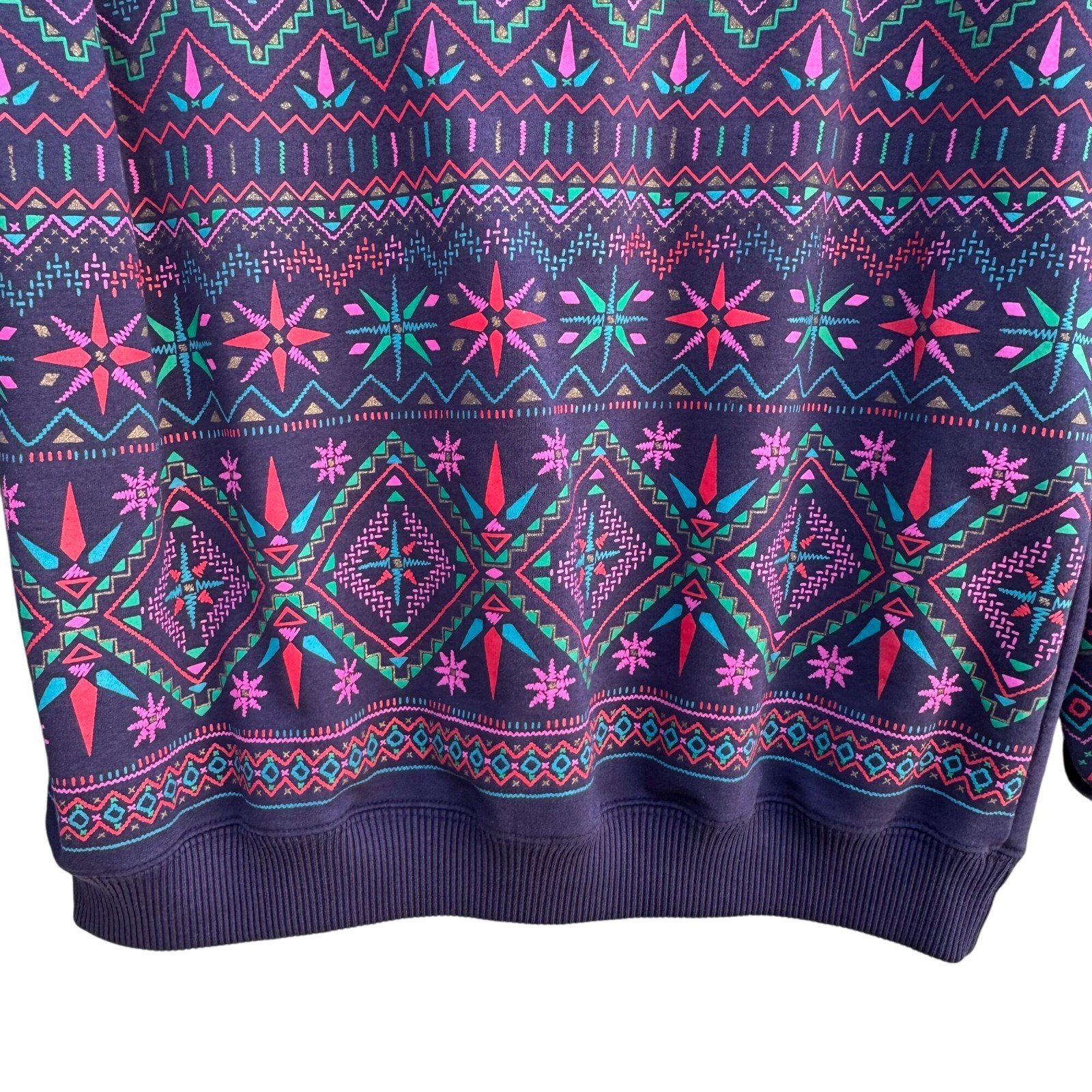 Blast Vintage 90s Geometric Fair Isle Eclectic Sweatshirt Grannycore Retro M