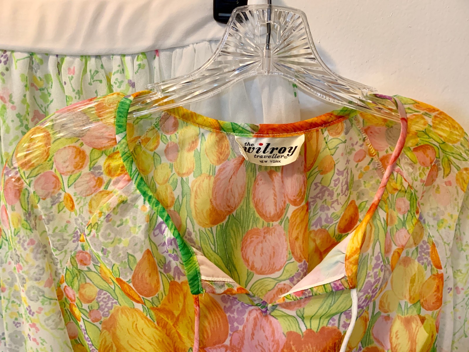 Vintage Wilroy Traveller Sheer Tulip Floral Garden Blouse & Maxi Skirt – 1960’s