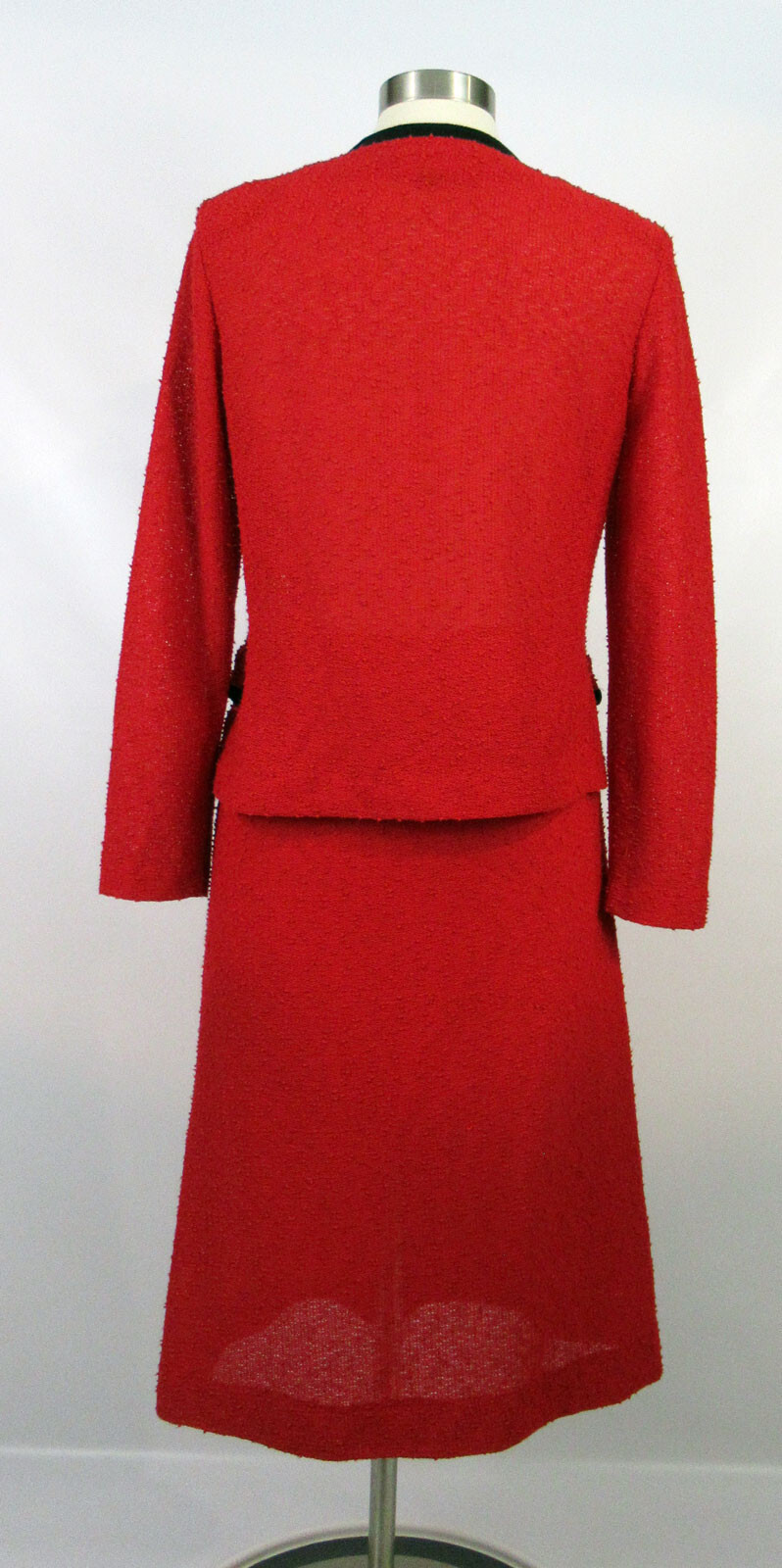 Vintage 1970s 1980s Red Wilroy Traveler suit jacket and skirt