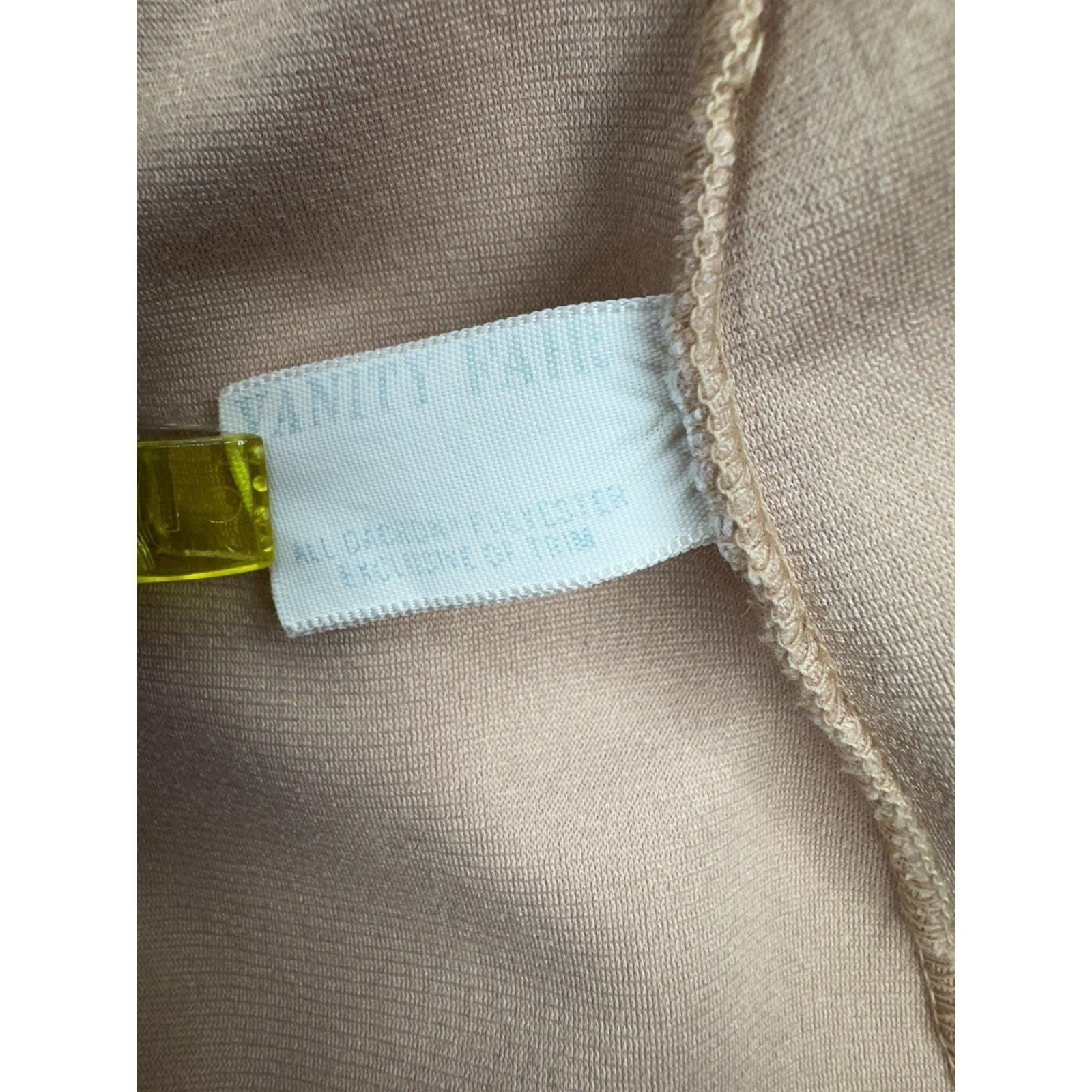 Vintage 80’s Beige Women’s Med Large Long Robe dark piping Retro Cozy Soft