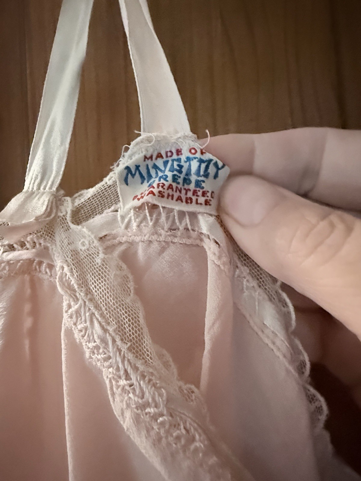 1920’s Pink Silk Teddy Step-in Antique Vintage lingerie Rosette & Net Lace Trim