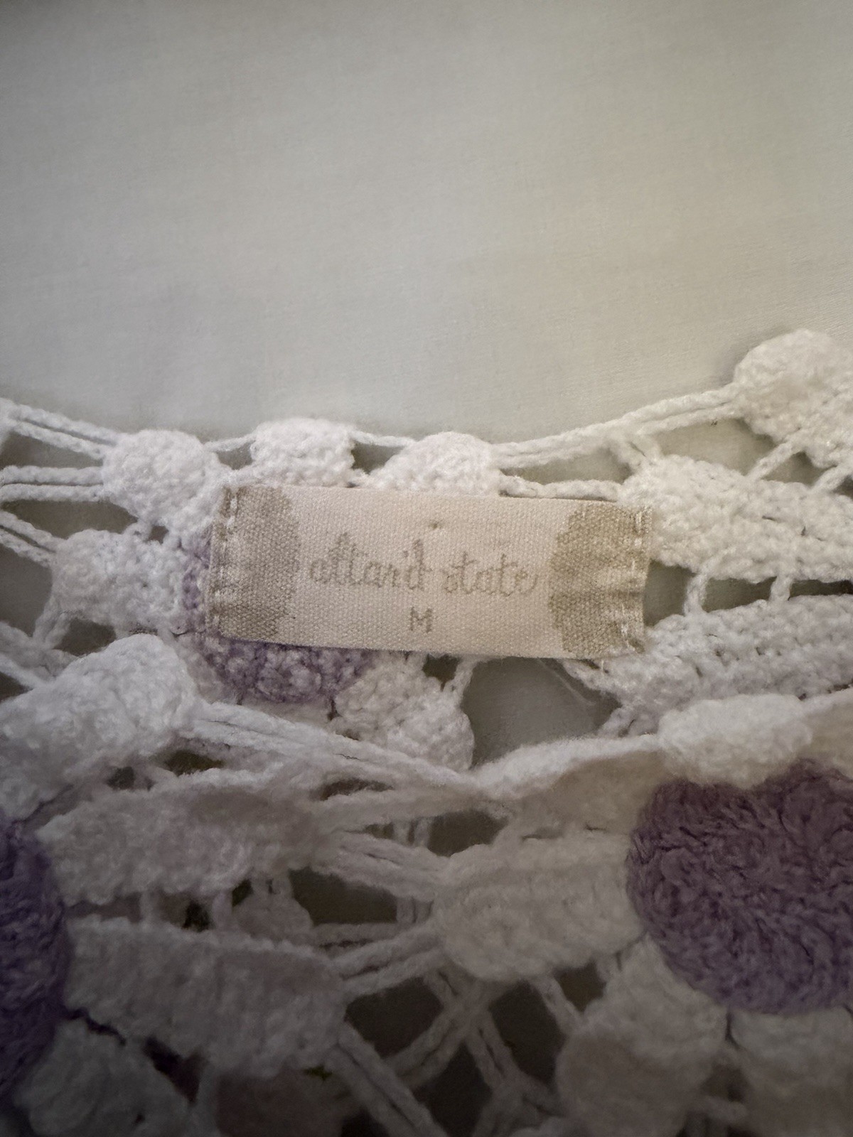 Y2K Crochet Lace Crop Tank Top M Alterd State Boho Indie Festival Vintage Flower