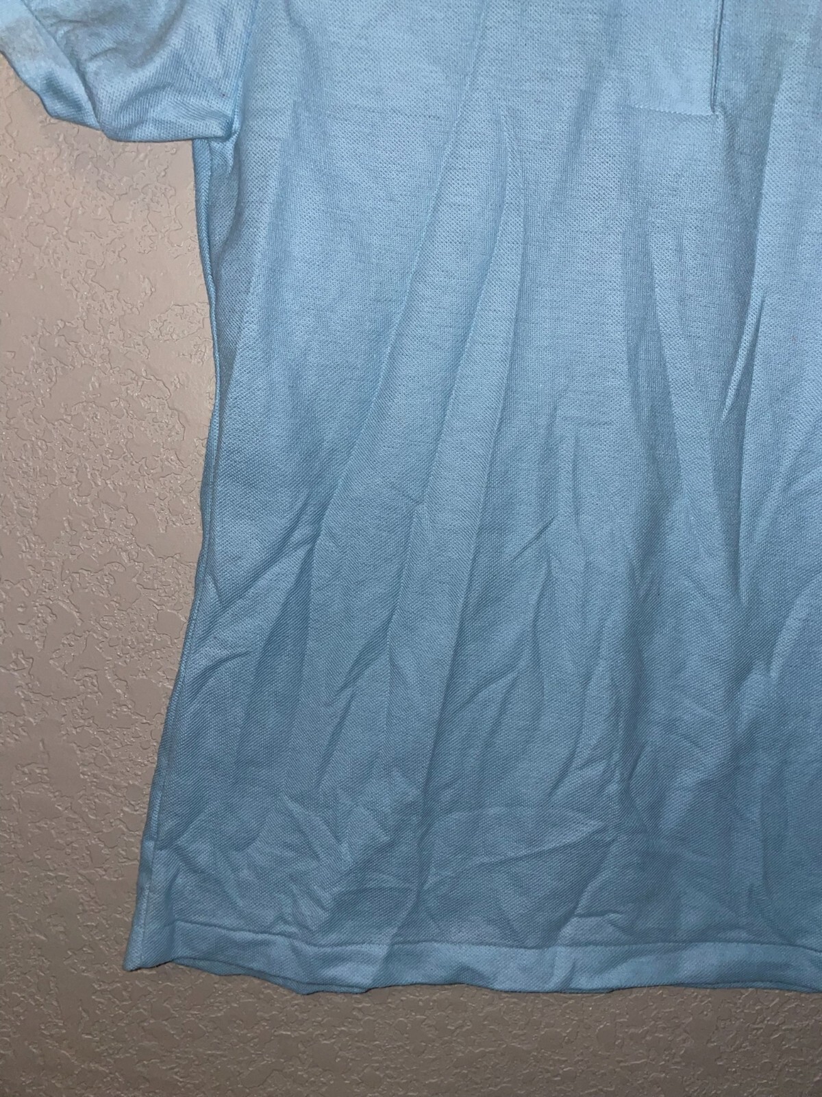 1970s 80s Vintage Women’s Print Ons Print-Ons Blue Polo Blank Shirt Top Women M